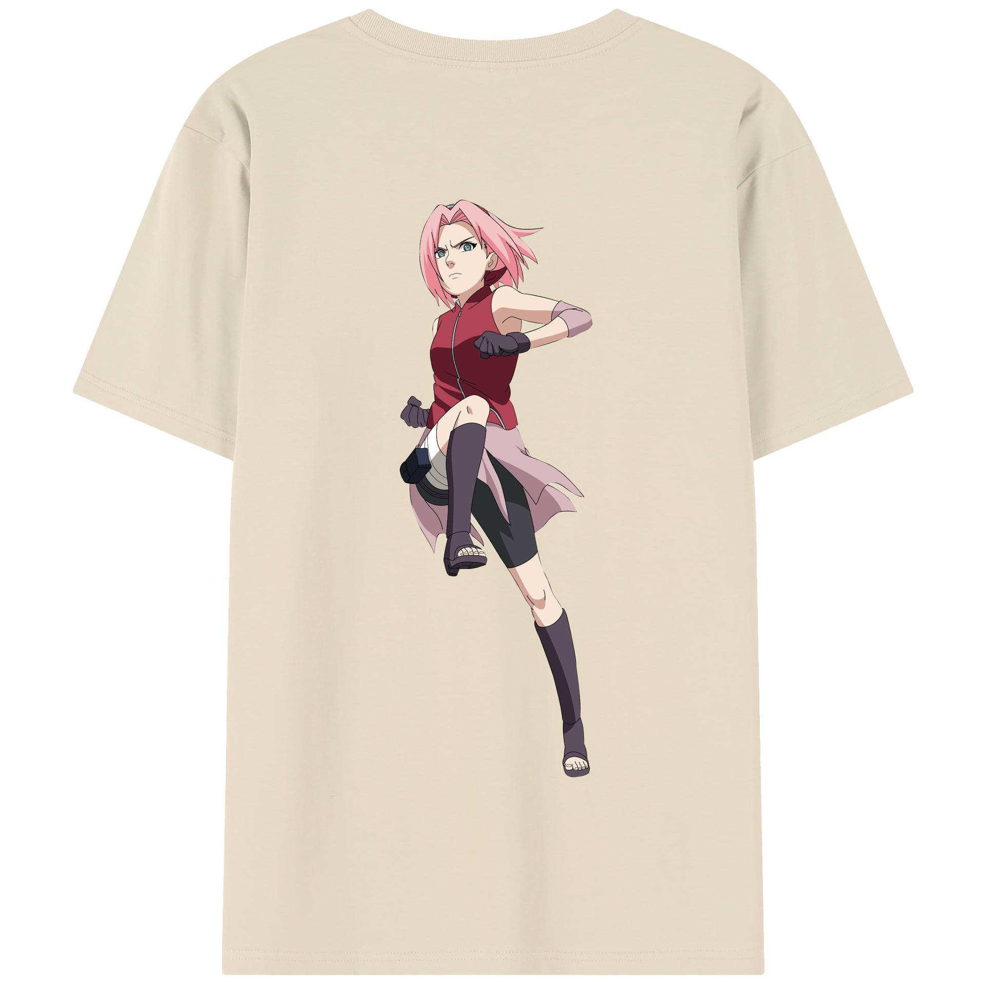 （画像用） NARUTO -ナルト- 春野サクラ Haruno Sakura 綿100％半袖Tシャツ（背面プリント）