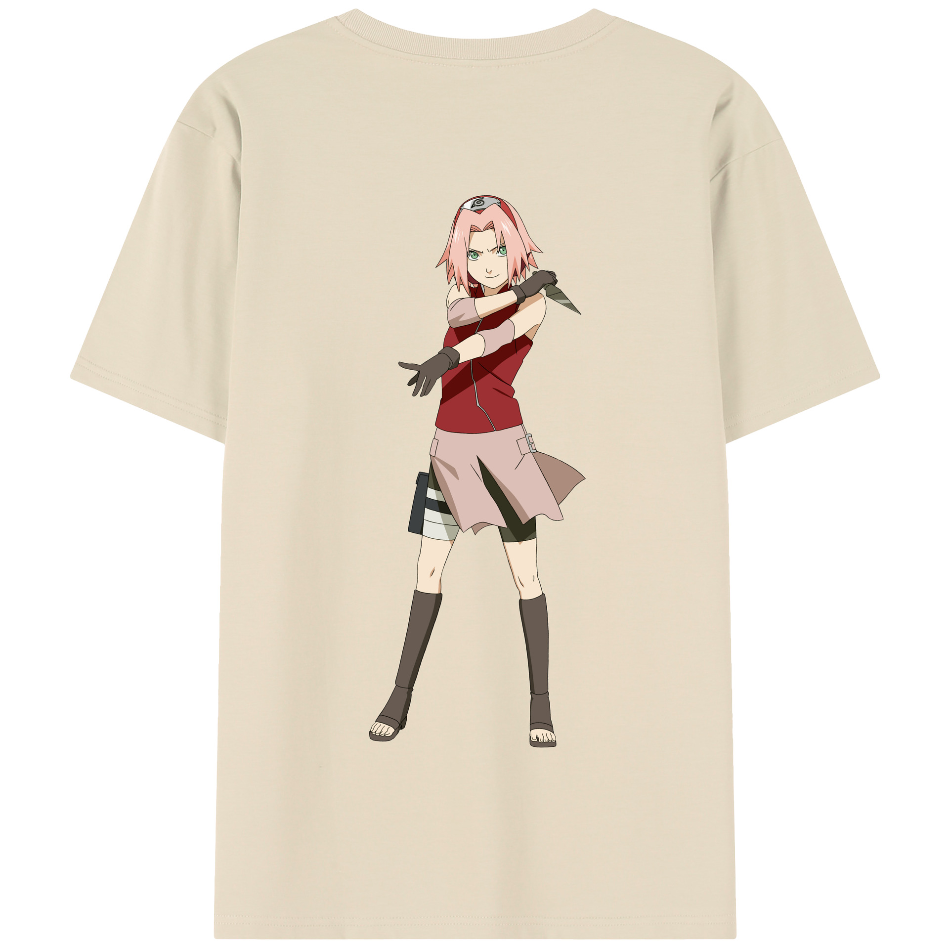 （画像用） NARUTO -ナルト- 春野サクラ Haruno Sakura 綿100％半袖Tシャツ（背面プリント）