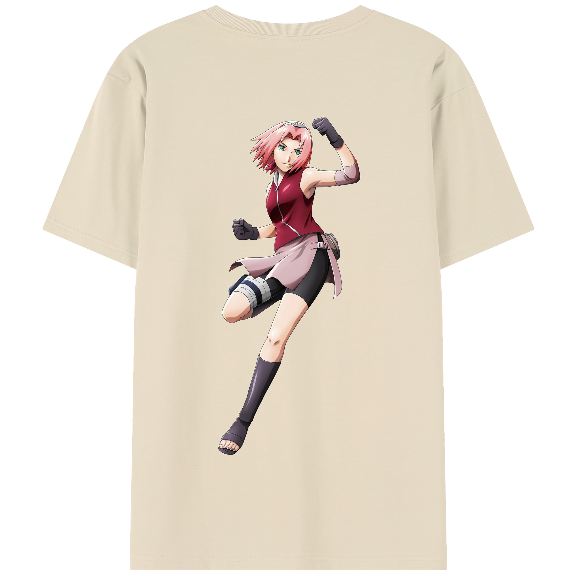 （画像用） NARUTO -ナルト- 春野サクラ Haruno Sakura 綿100％半袖Tシャツ（背面プリント）
