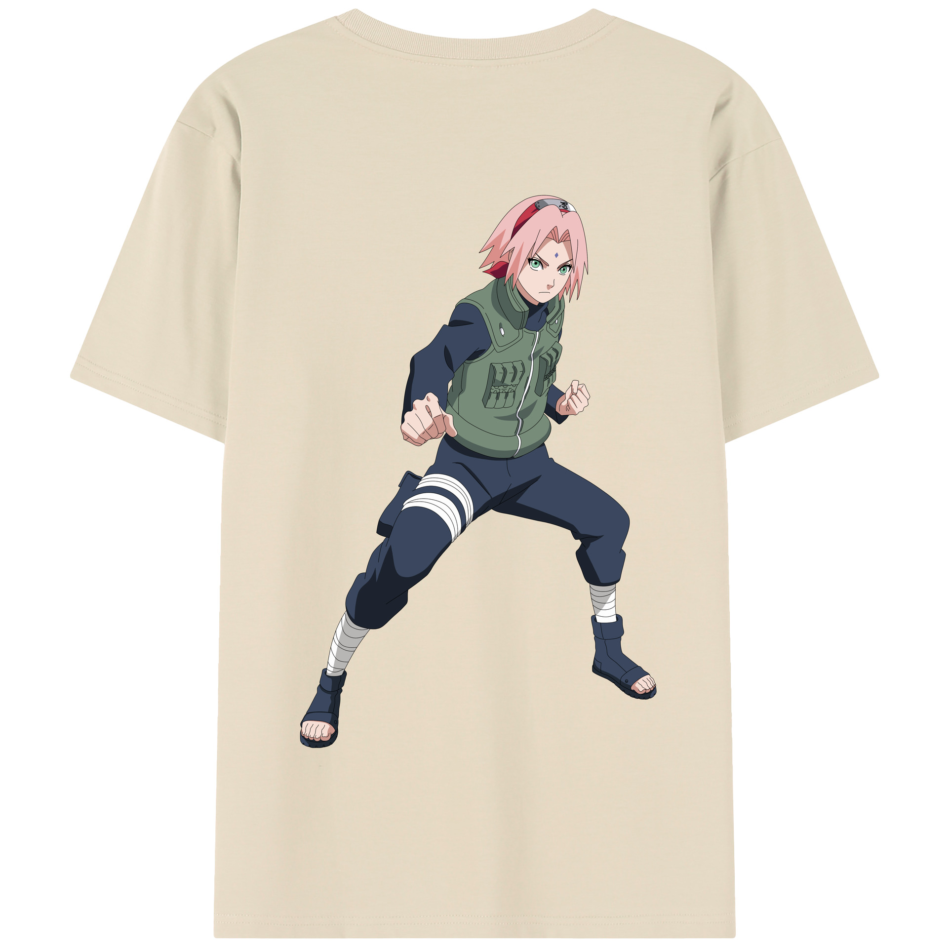 （画像用） NARUTO -ナルト- 春野サクラ Haruno Sakura 綿100％半袖Tシャツ（背面プリント）