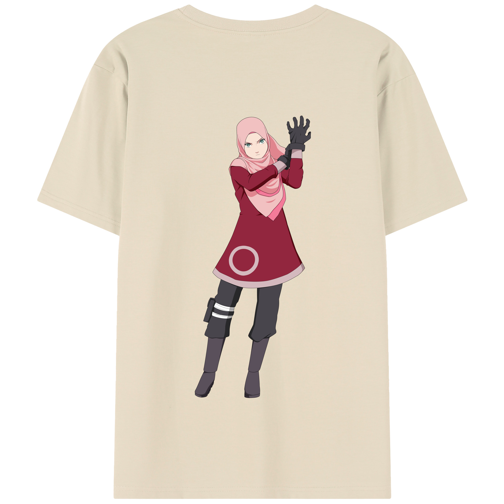 （画像用） NARUTO -ナルト- 春野サクラ Haruno Sakura 綿100％半袖Tシャツ（背面プリント）