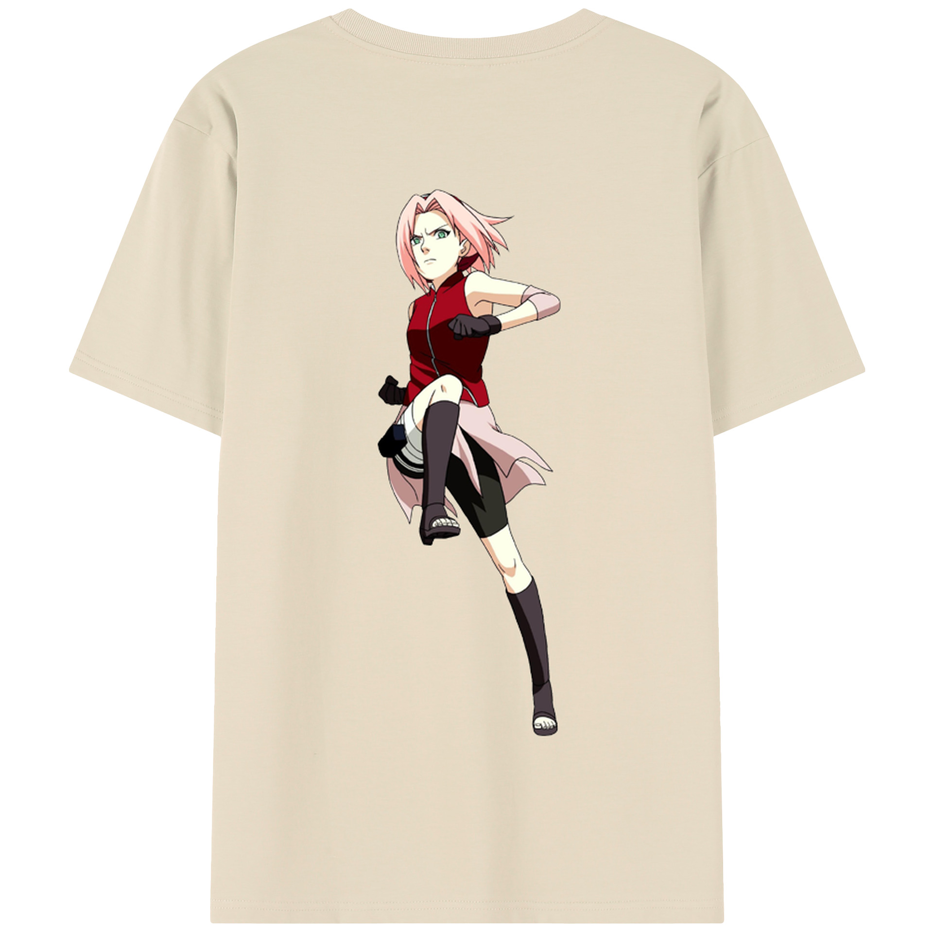 （画像用） NARUTO -ナルト- 春野サクラ Haruno Sakura 綿100％半袖Tシャツ（背面プリント）