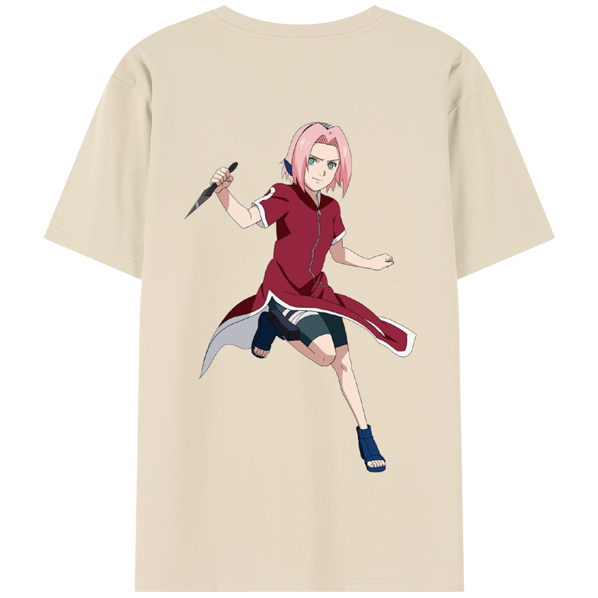 （画像用） NARUTO -ナルト- 春野サクラ Haruno Sakura 綿100％半袖Tシャツ（背面プリント）