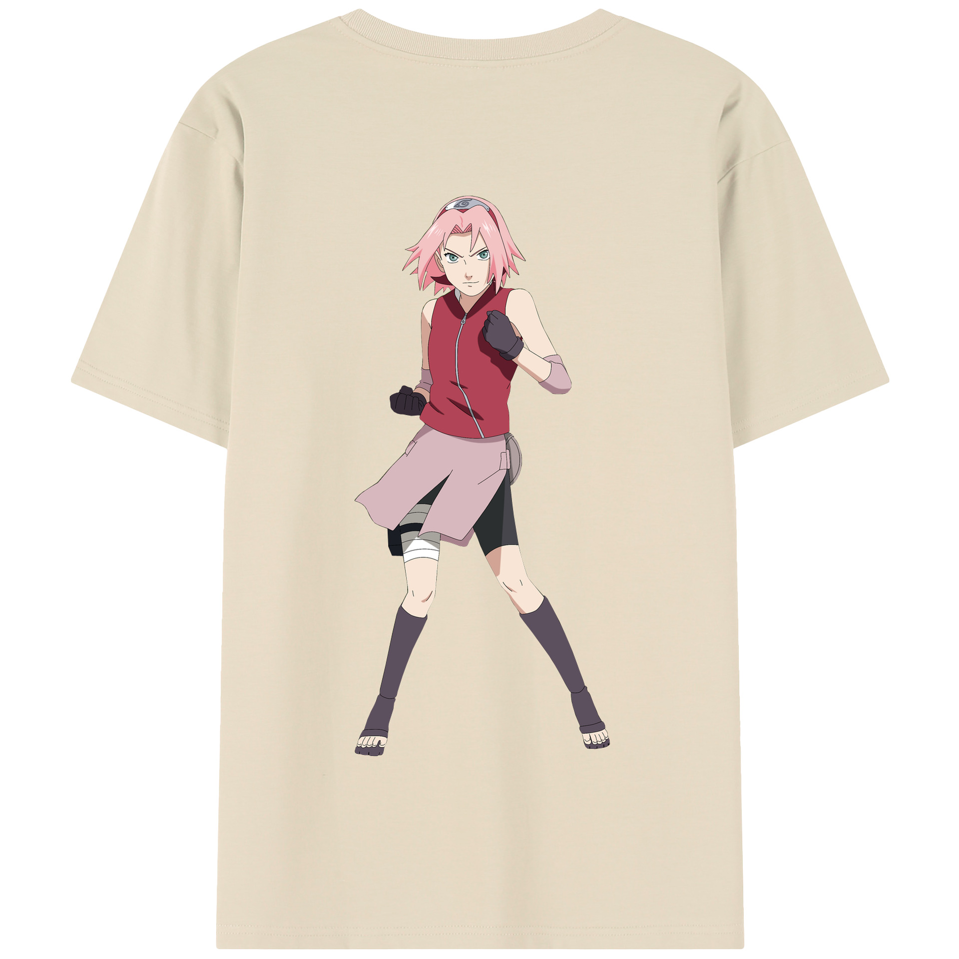 （画像用） NARUTO -ナルト- 春野サクラ Haruno Sakura 綿100％半袖Tシャツ（背面プリント）