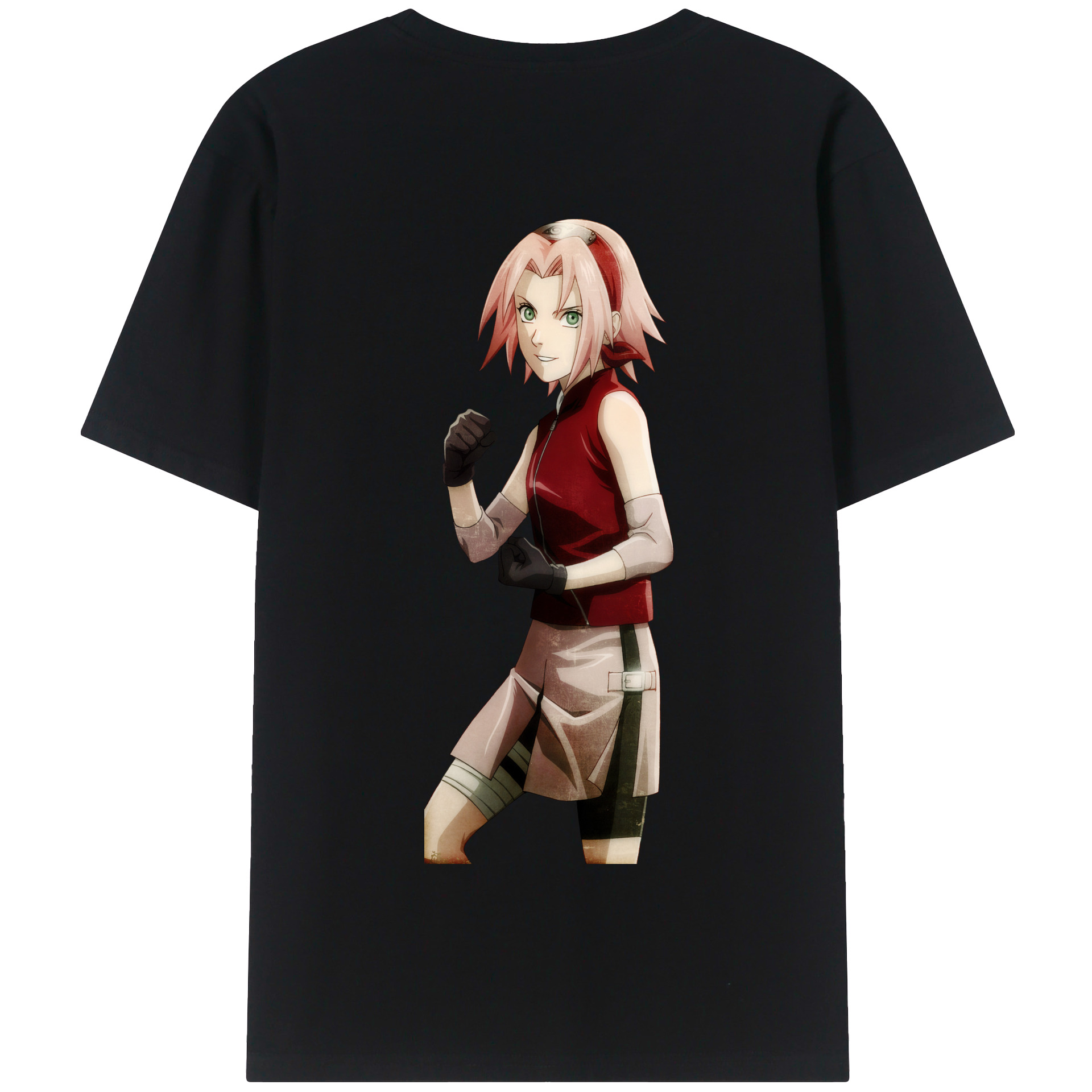 （画像用） NARUTO -ナルト- 春野サクラ Haruno Sakura 綿100％半袖Tシャツ（背面プリント）