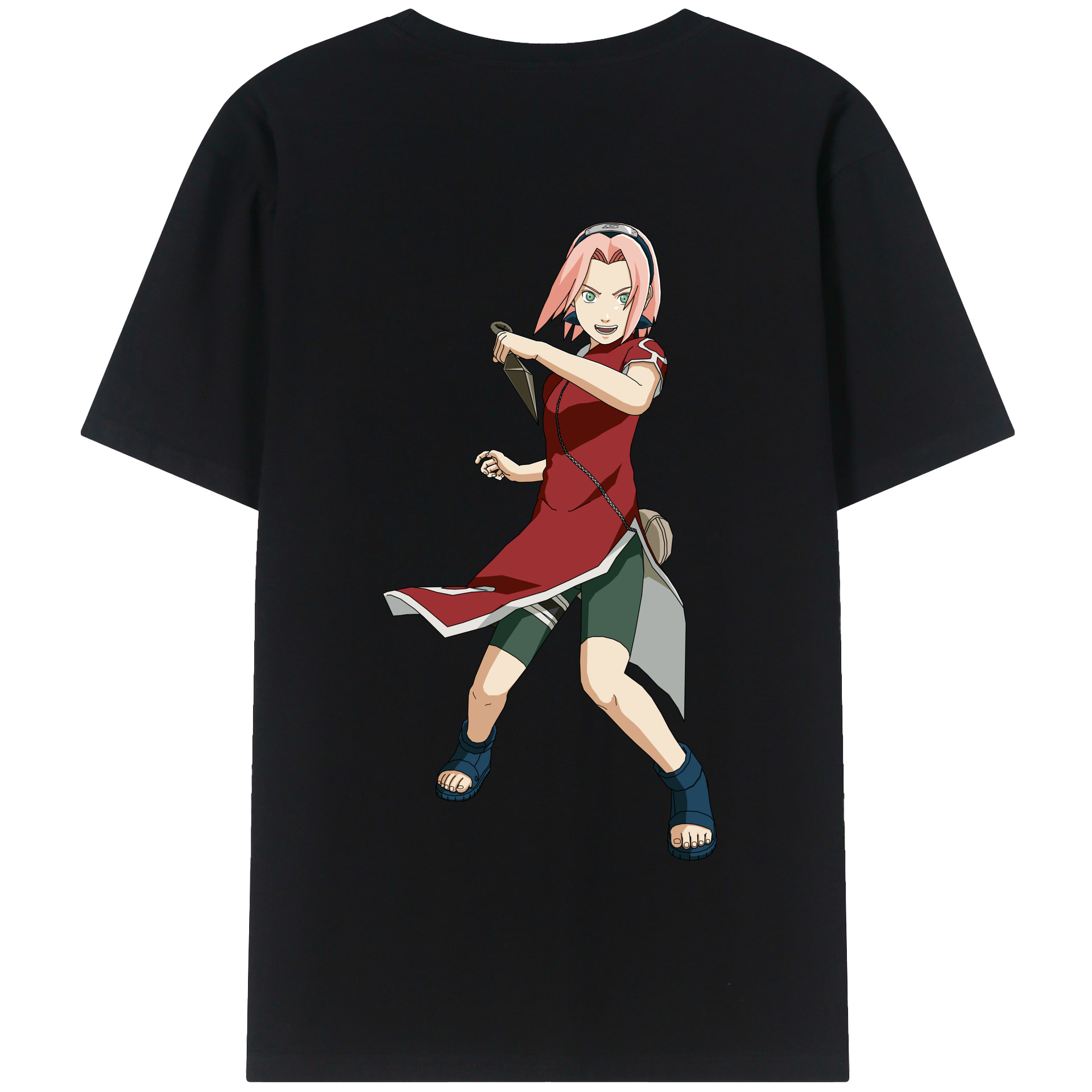 （画像用） NARUTO -ナルト- 春野サクラ Haruno Sakura 綿100％半袖Tシャツ（背面プリント）