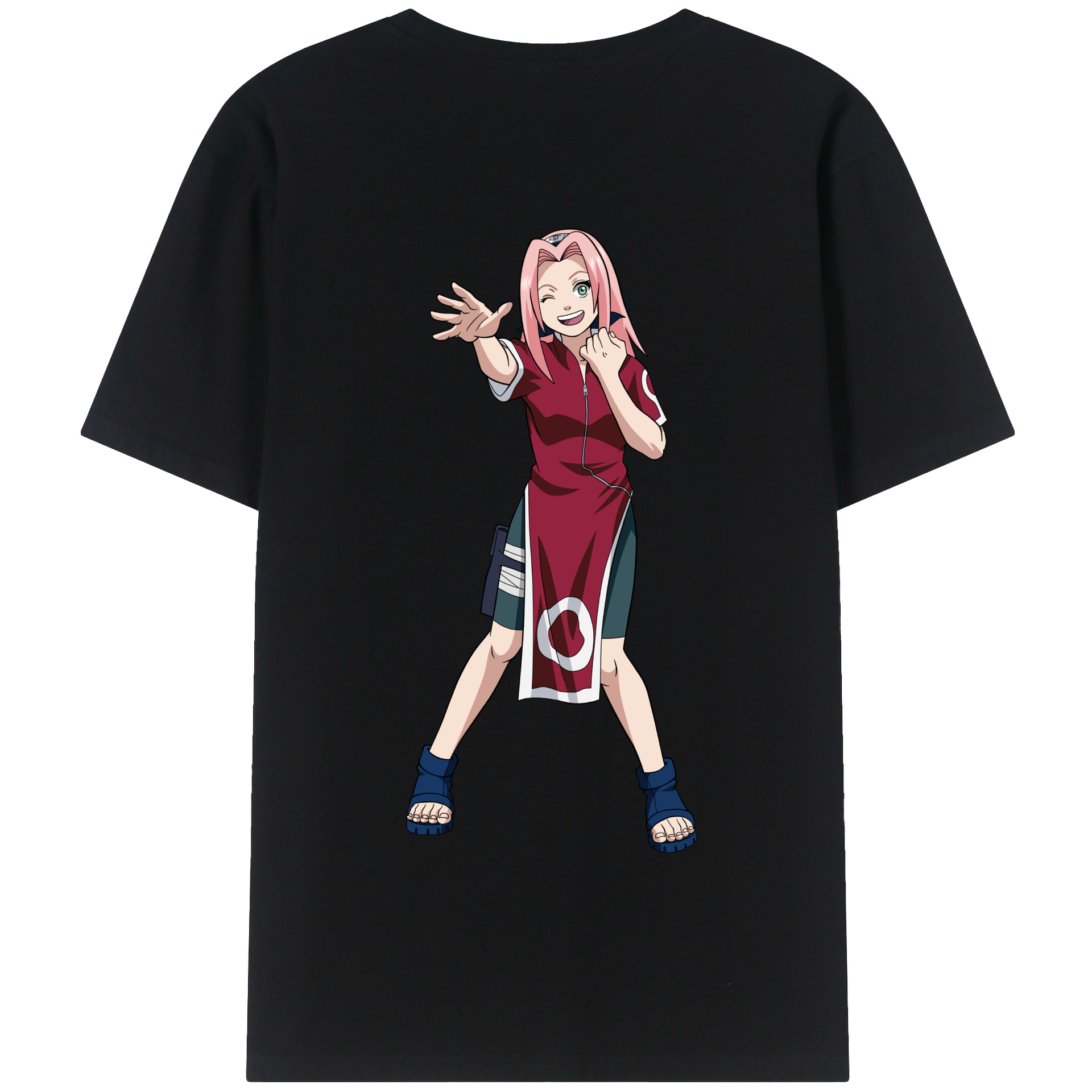 （画像用） NARUTO -ナルト- 春野サクラ Haruno Sakura 綿100％半袖Tシャツ（背面プリント）