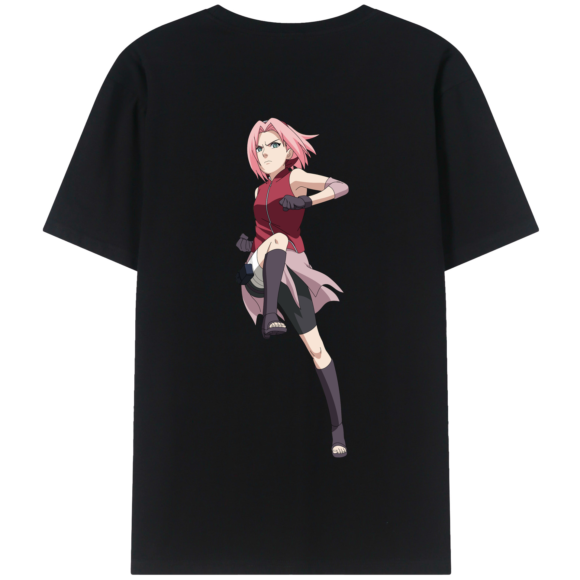 （画像用） NARUTO -ナルト- 春野サクラ Haruno Sakura 綿100％半袖Tシャツ（背面プリント）
