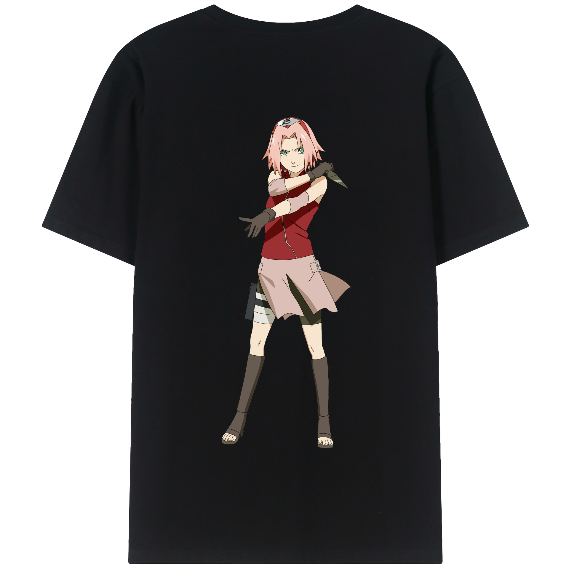 （画像用） NARUTO -ナルト- 春野サクラ Haruno Sakura 綿100％半袖Tシャツ（背面プリント）