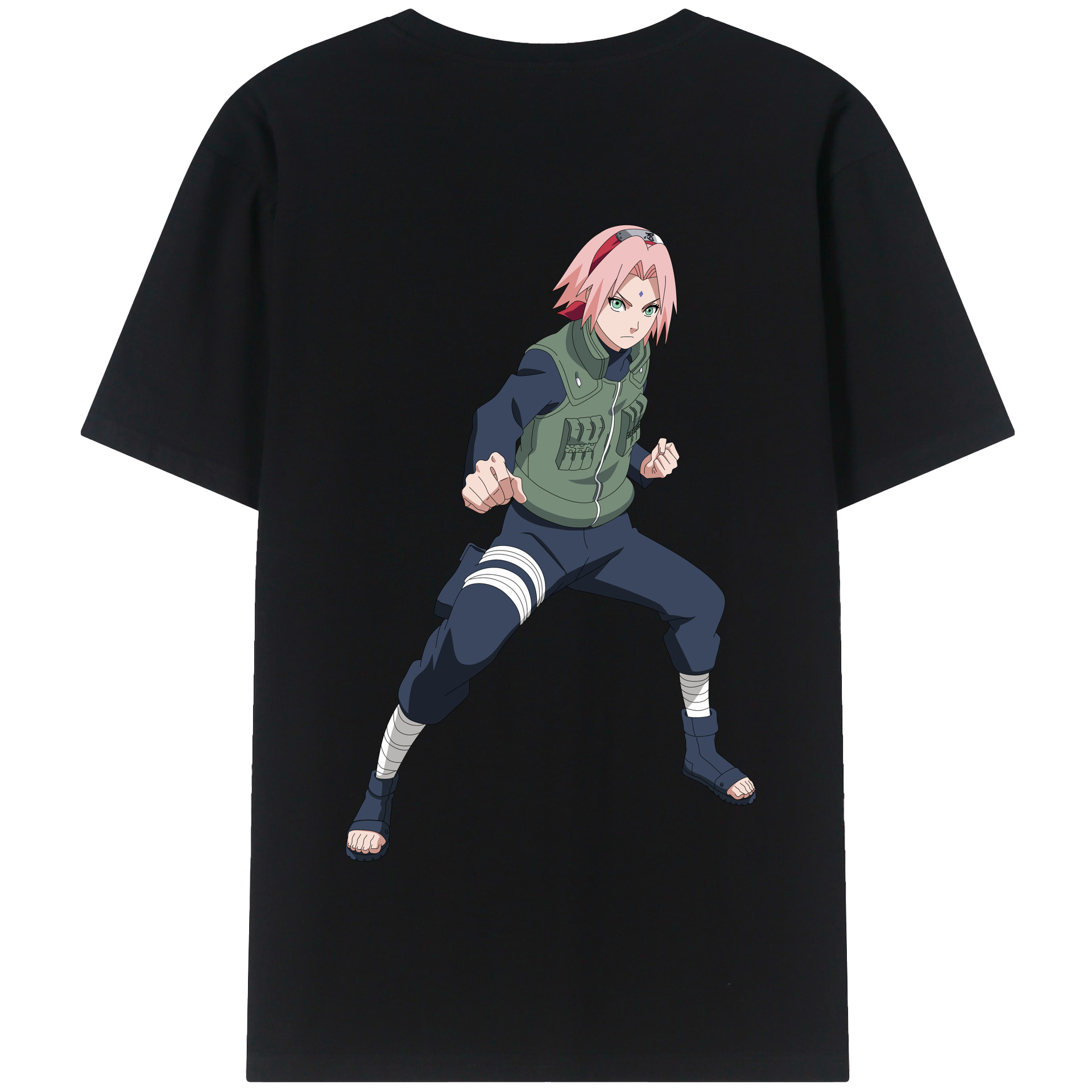 （画像用） NARUTO -ナルト- 春野サクラ Haruno Sakura 綿100％半袖Tシャツ（背面プリント）
