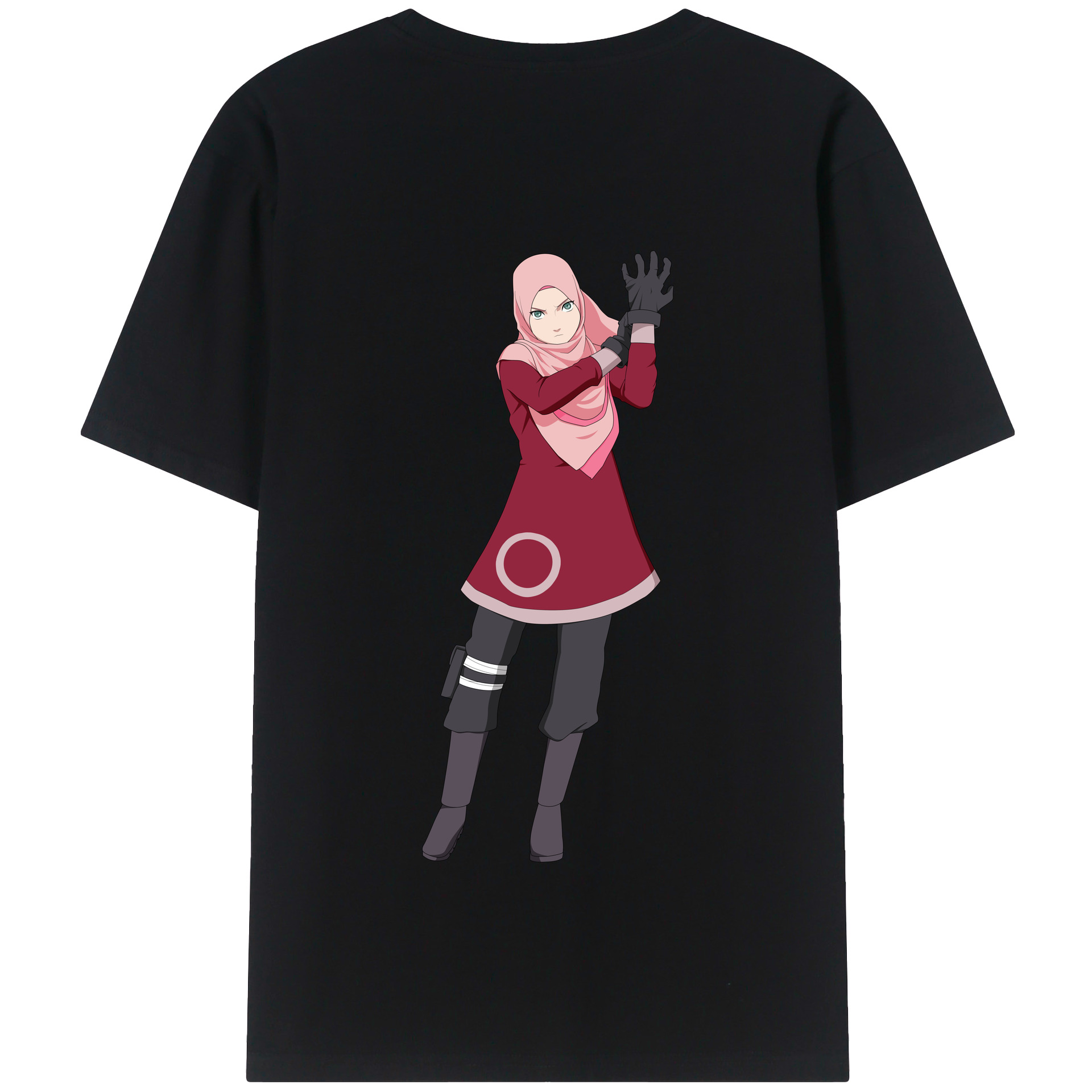 （画像用） NARUTO -ナルト- 春野サクラ Haruno Sakura 綿100％半袖Tシャツ（背面プリント）