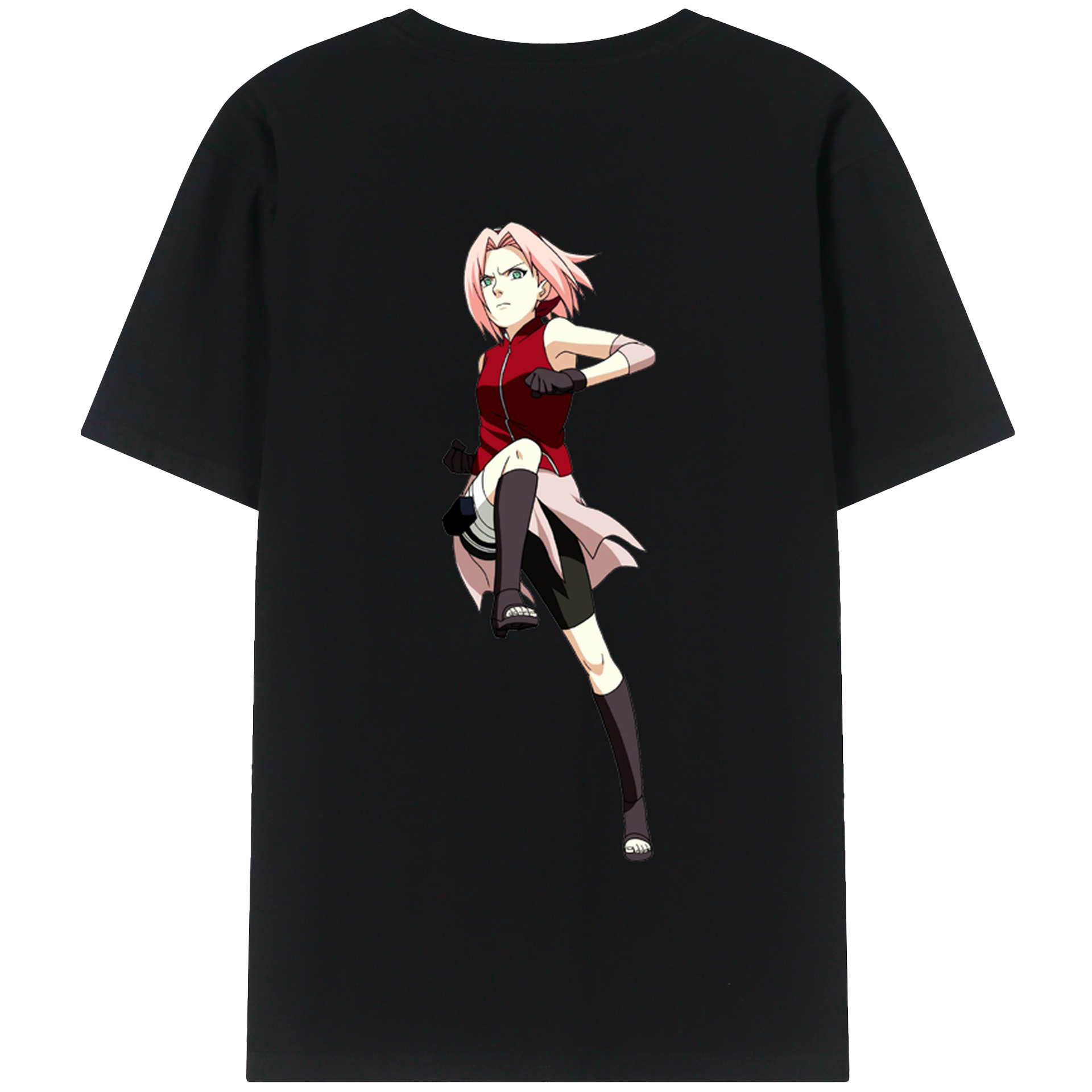 （画像用） NARUTO -ナルト- 春野サクラ Haruno Sakura 綿100％半袖Tシャツ（背面プリント）