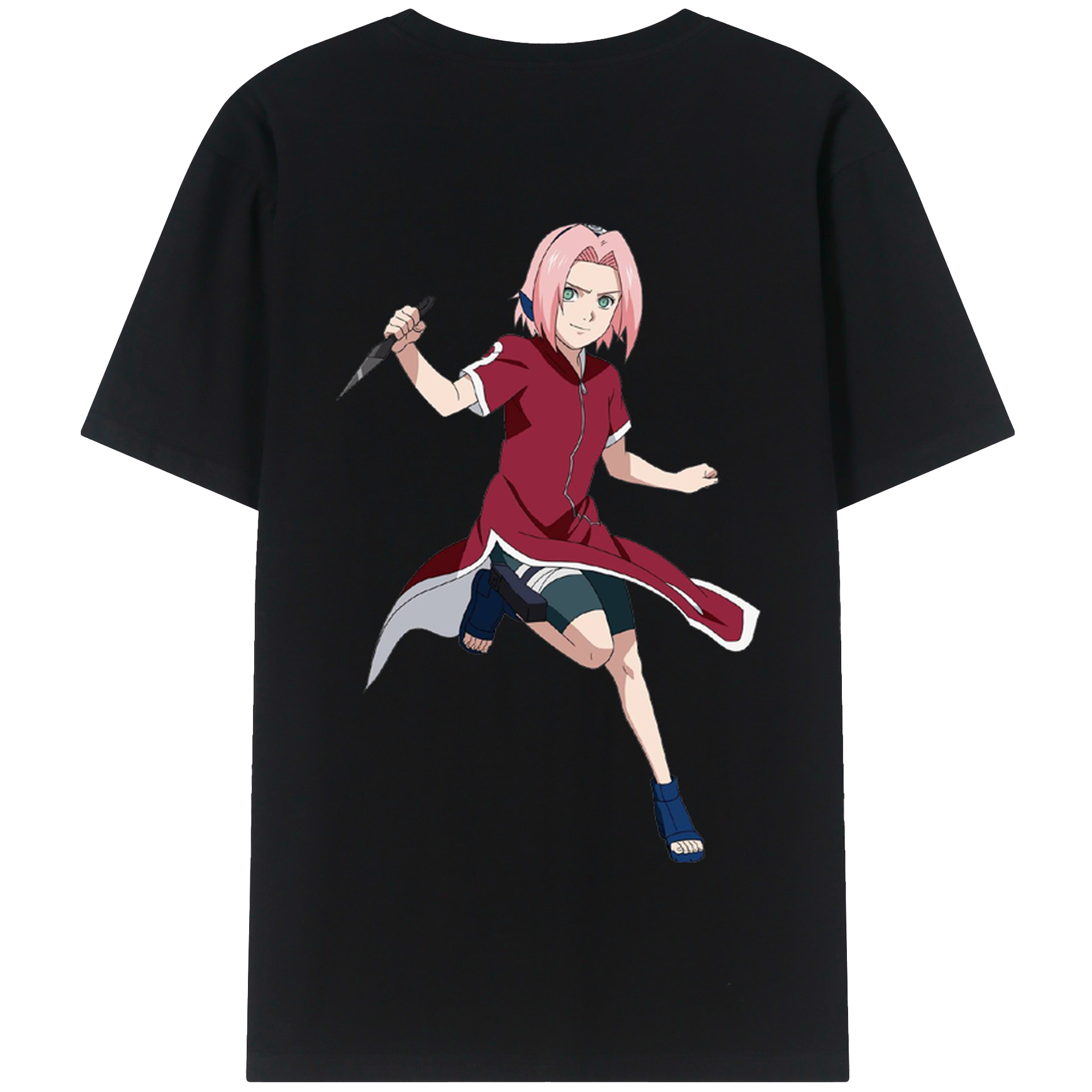 （画像用） NARUTO -ナルト- 春野サクラ Haruno Sakura 綿100％半袖Tシャツ（背面プリント）