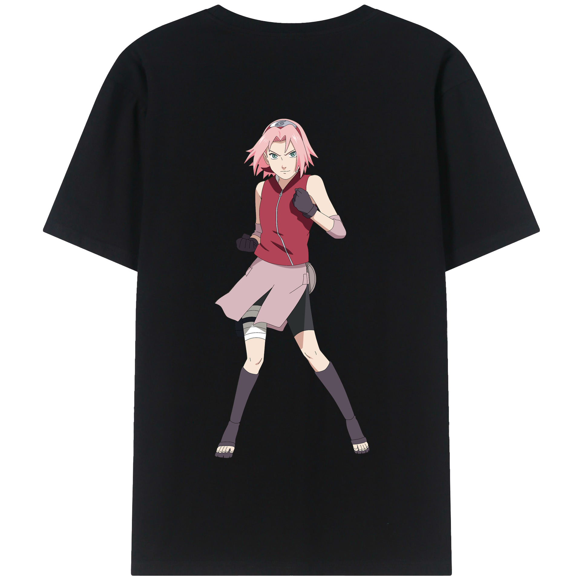 （画像用） NARUTO -ナルト- 春野サクラ Haruno Sakura 綿100％半袖Tシャツ（背面プリント）