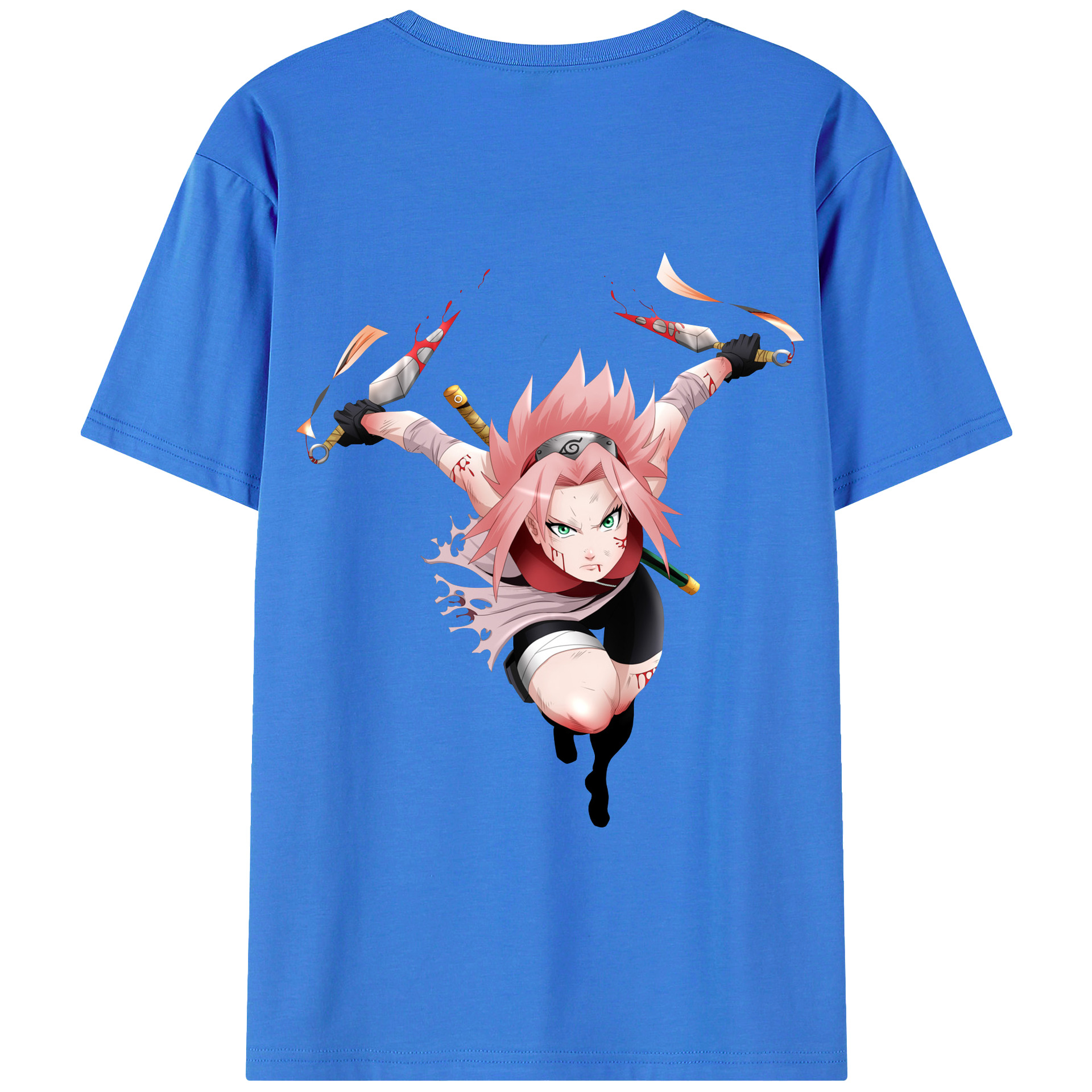 （画像用） NARUTO -ナルト- 春野サクラ Haruno Sakura 綿100％半袖Tシャツ（背面プリント）