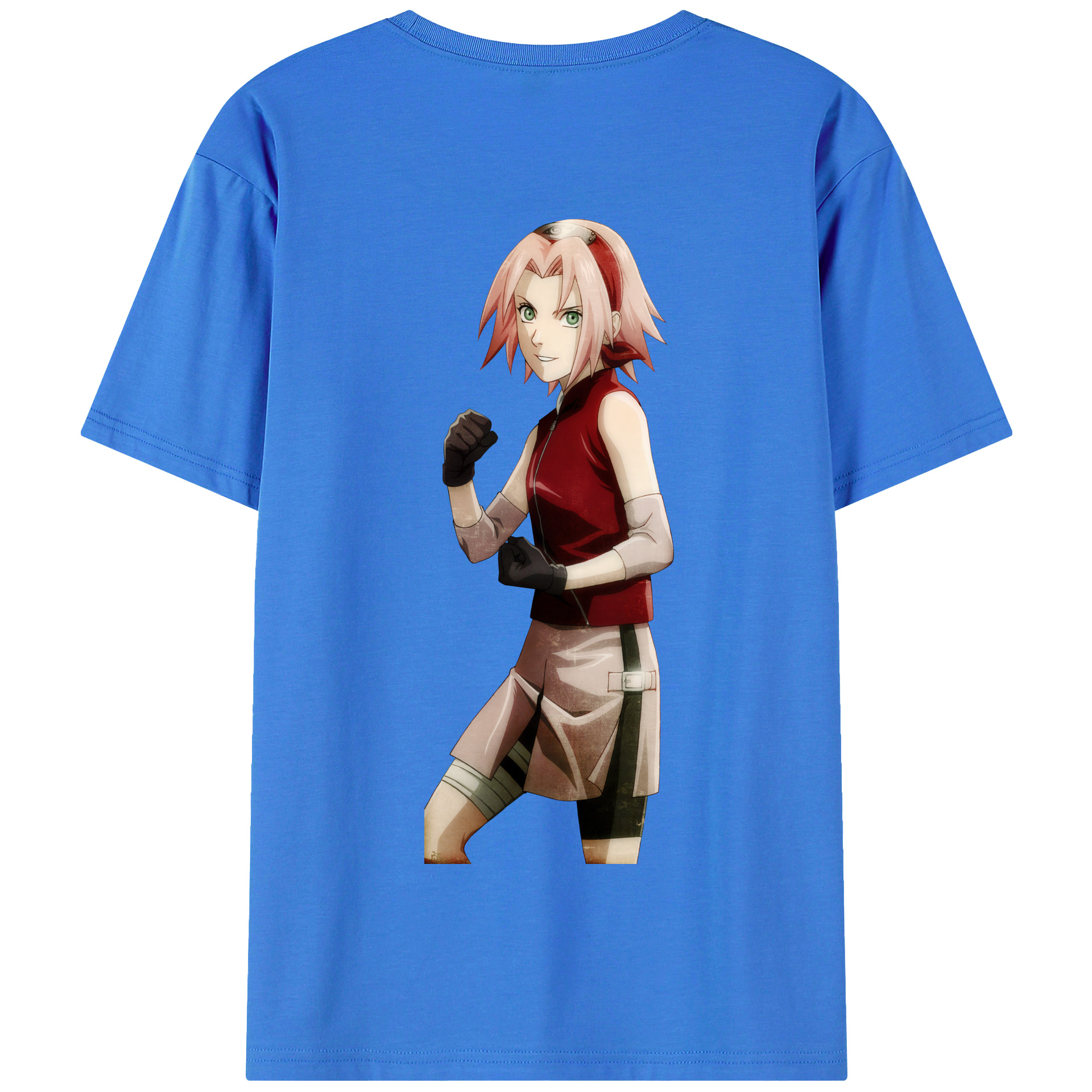 （画像用） NARUTO -ナルト- 春野サクラ Haruno Sakura 綿100％半袖Tシャツ（背面プリント）