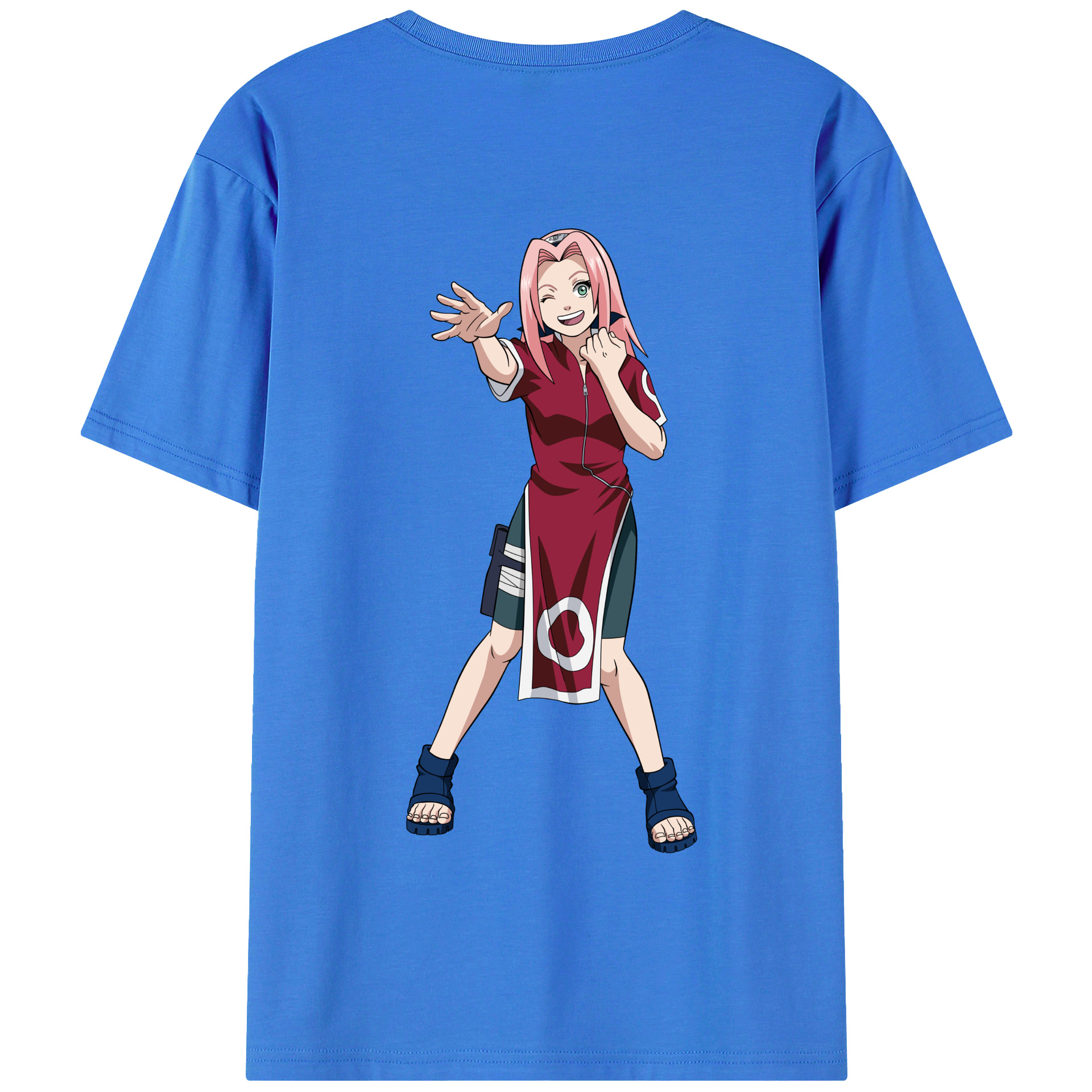 （画像用） NARUTO -ナルト- 春野サクラ Haruno Sakura 綿100％半袖Tシャツ（背面プリント）