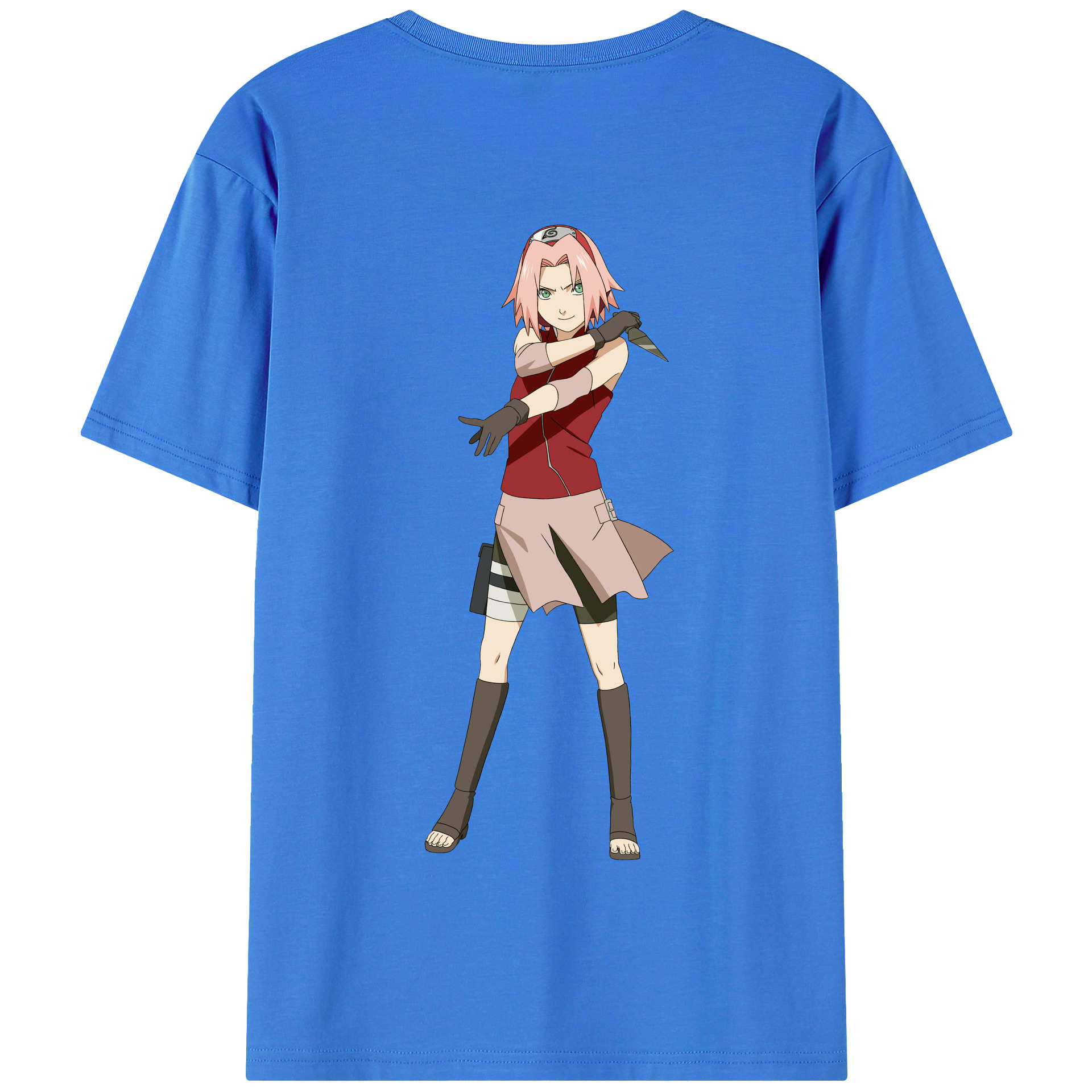 （画像用） NARUTO -ナルト- 春野サクラ Haruno Sakura 綿100％半袖Tシャツ（背面プリント）