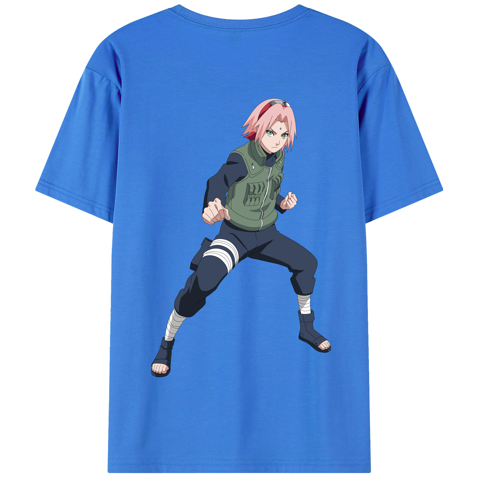 （画像用） NARUTO -ナルト- 春野サクラ Haruno Sakura 綿100％半袖Tシャツ（背面プリント）