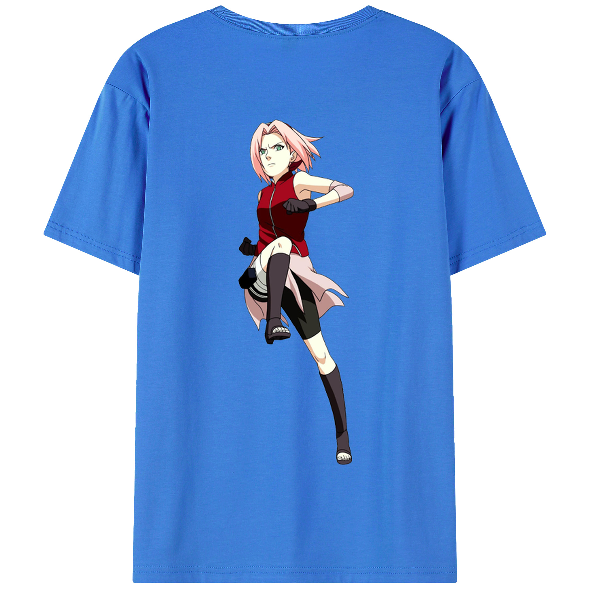 （画像用） NARUTO -ナルト- 春野サクラ Haruno Sakura 綿100％半袖Tシャツ（背面プリント）