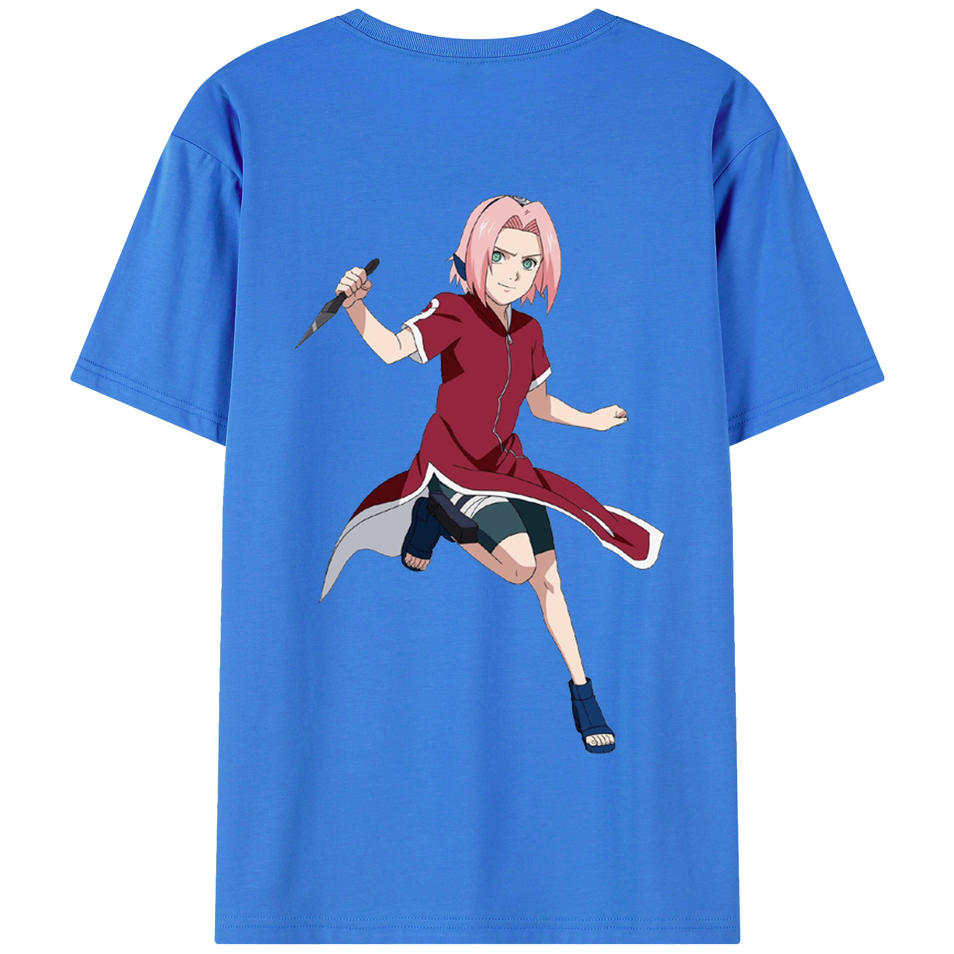 （画像用） NARUTO -ナルト- 春野サクラ Haruno Sakura 綿100％半袖Tシャツ（背面プリント）