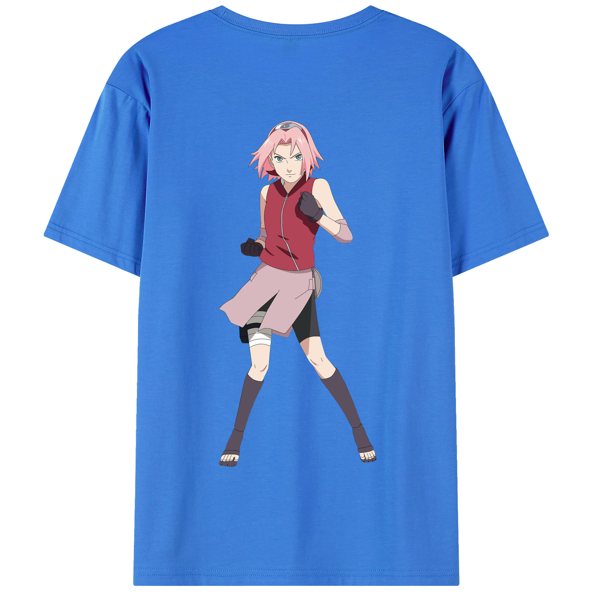 （画像用） NARUTO -ナルト- 春野サクラ Haruno Sakura 綿100％半袖Tシャツ（背面プリント）