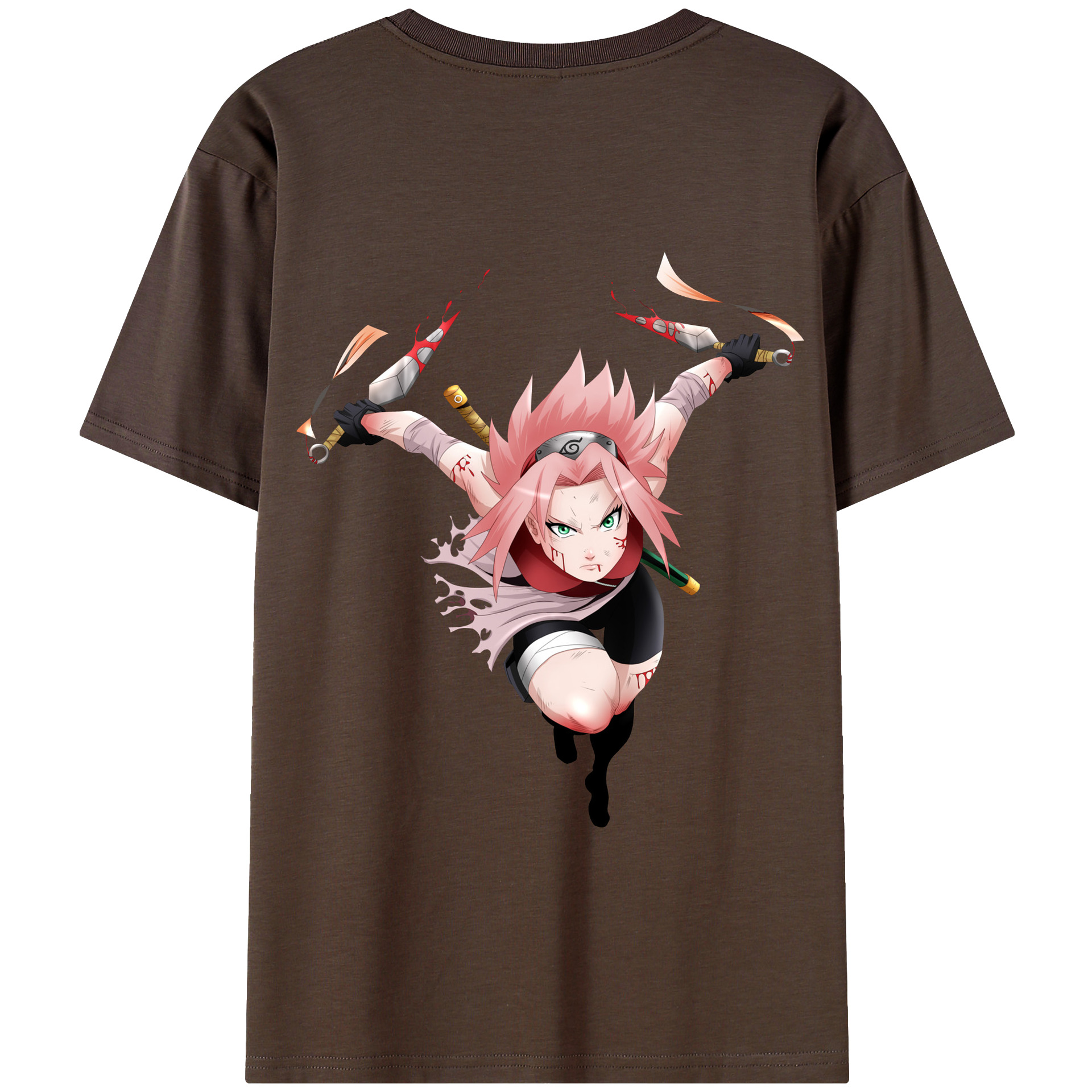 （画像用） NARUTO -ナルト- 春野サクラ Haruno Sakura 綿100％半袖Tシャツ（背面プリント）