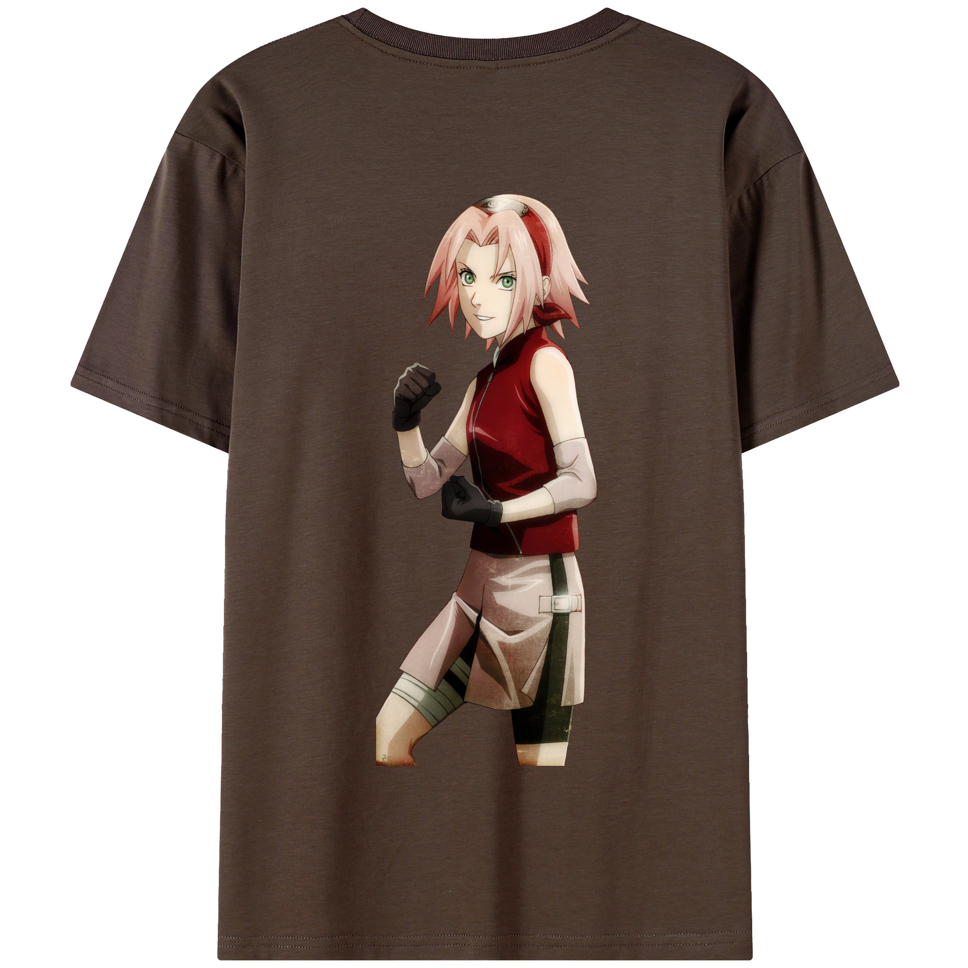 （画像用） NARUTO -ナルト- 春野サクラ Haruno Sakura 綿100％半袖Tシャツ（背面プリント）