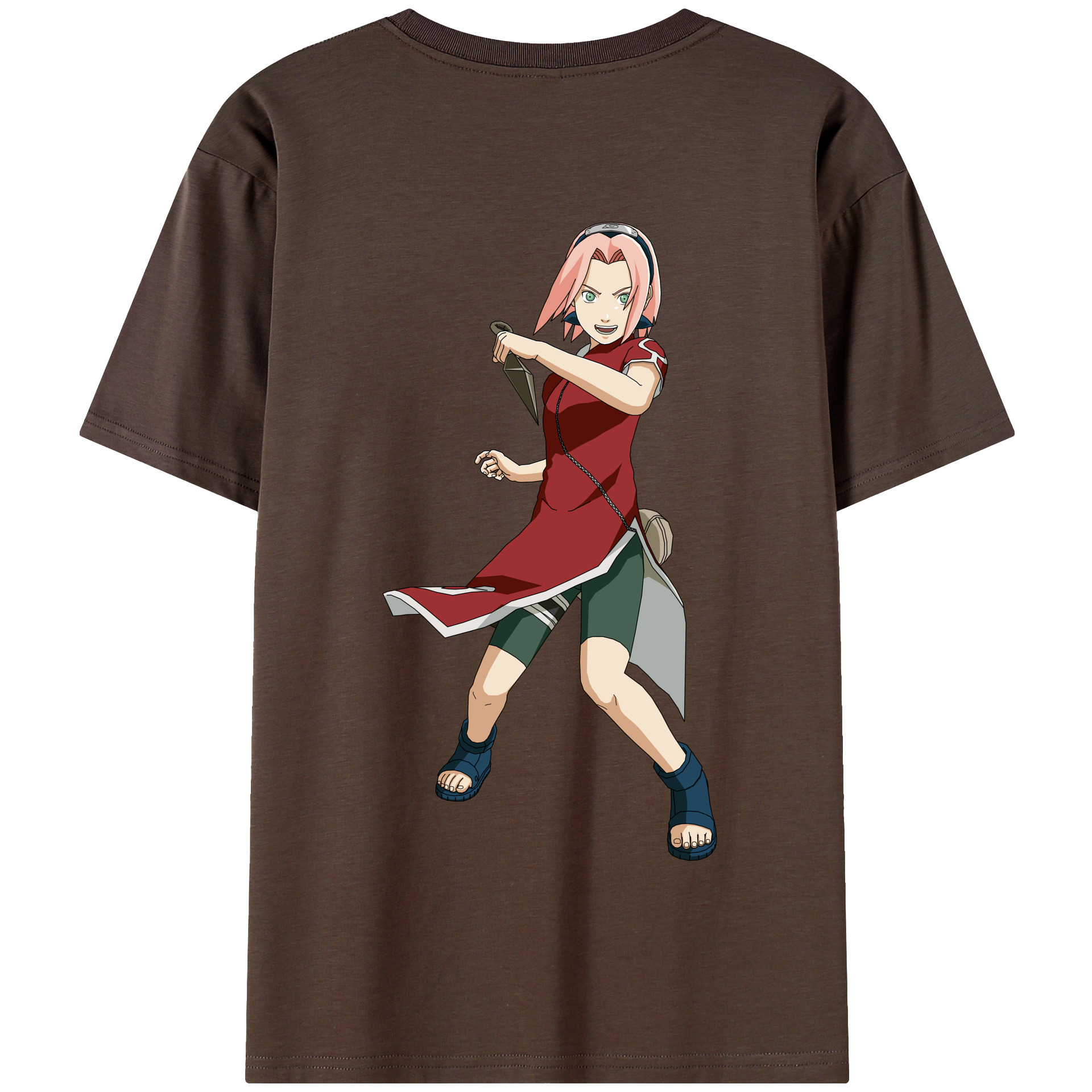 （画像用） NARUTO -ナルト- 春野サクラ Haruno Sakura 綿100％半袖Tシャツ（背面プリント）