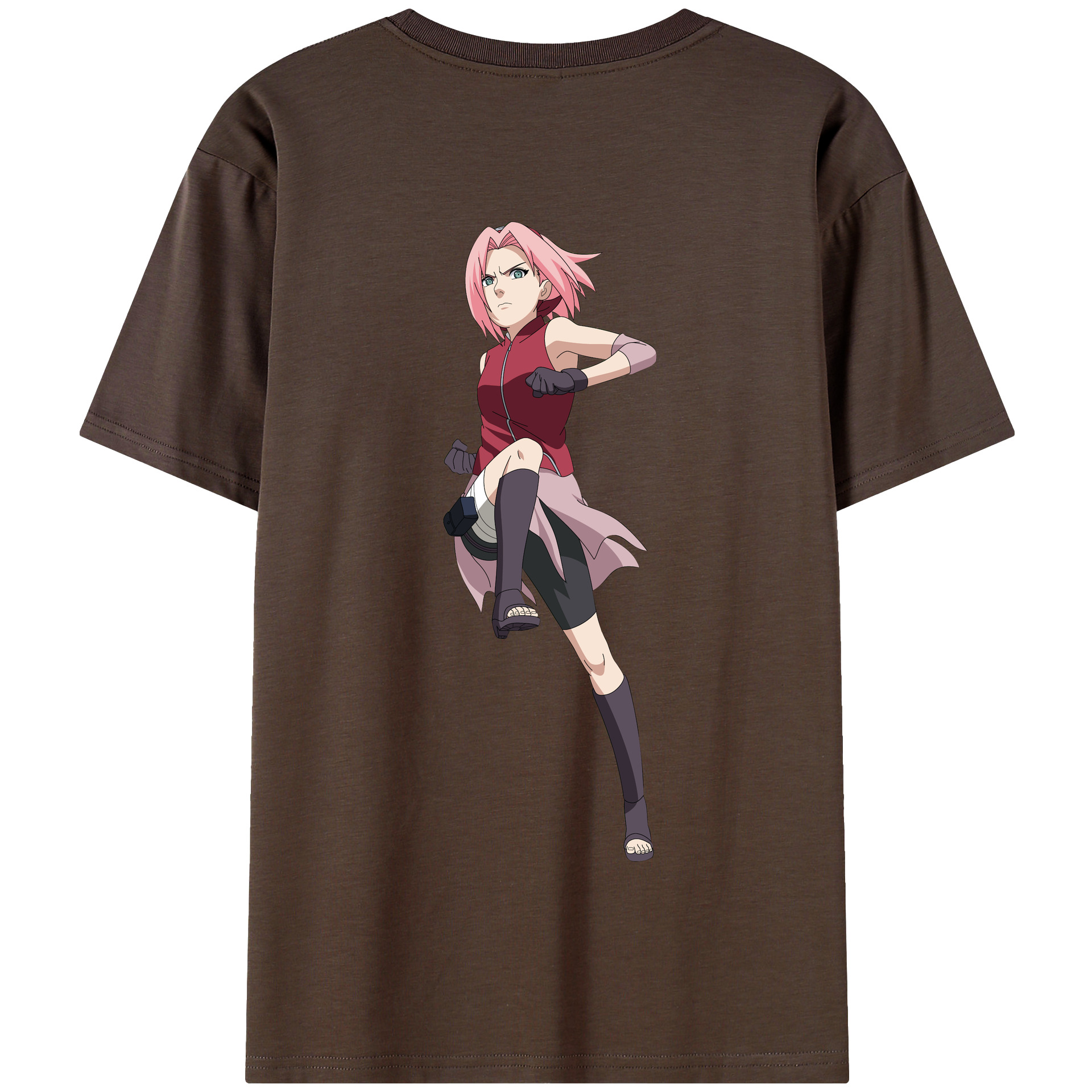 （画像用） NARUTO -ナルト- 春野サクラ Haruno Sakura 綿100％半袖Tシャツ（背面プリント）