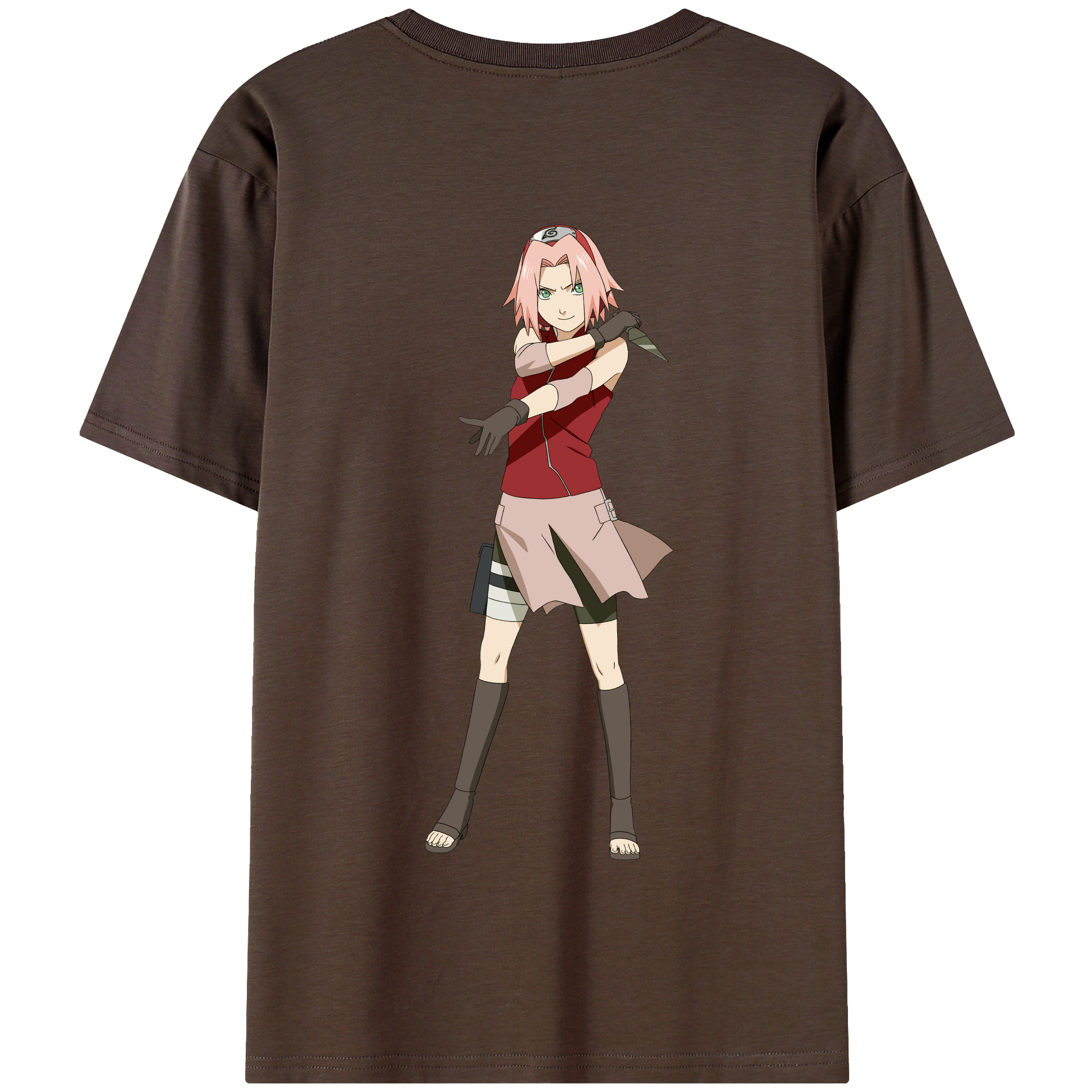 （画像用） NARUTO -ナルト- 春野サクラ Haruno Sakura 綿100％半袖Tシャツ（背面プリント）