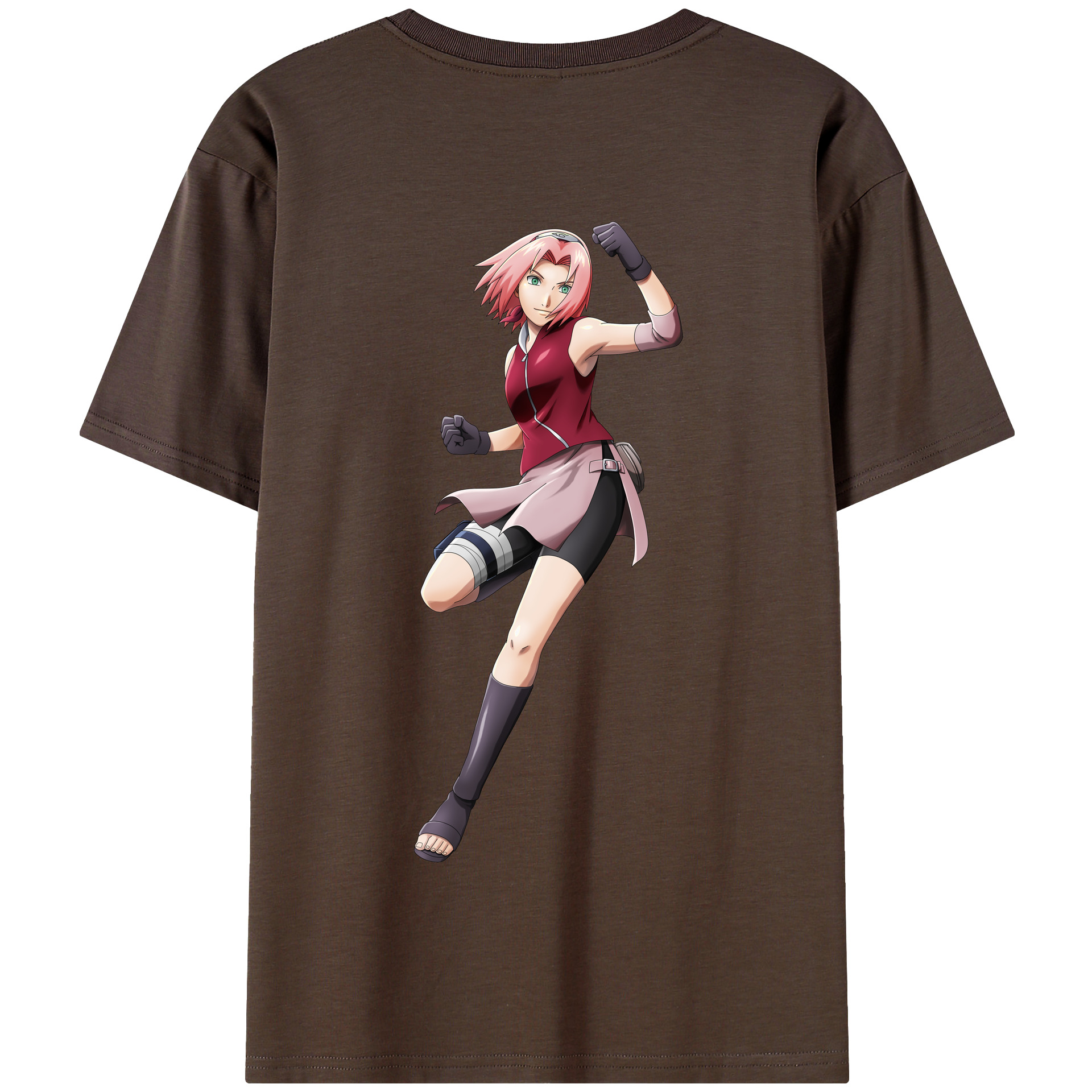 （画像用） NARUTO -ナルト- 春野サクラ Haruno Sakura 綿100％半袖Tシャツ（背面プリント）