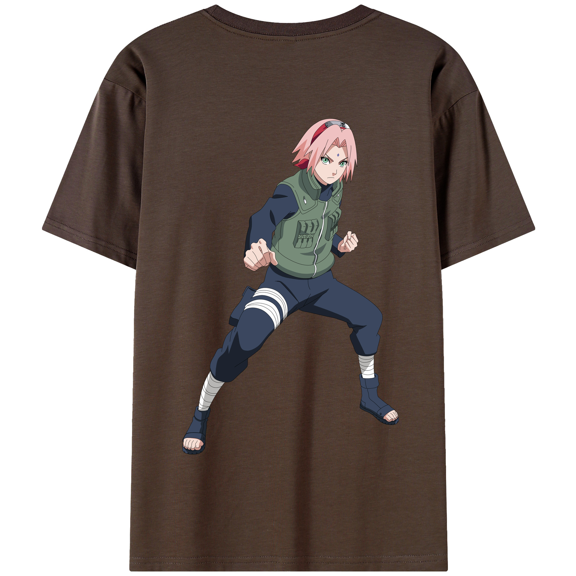 （画像用） NARUTO -ナルト- 春野サクラ Haruno Sakura 綿100％半袖Tシャツ（背面プリント）