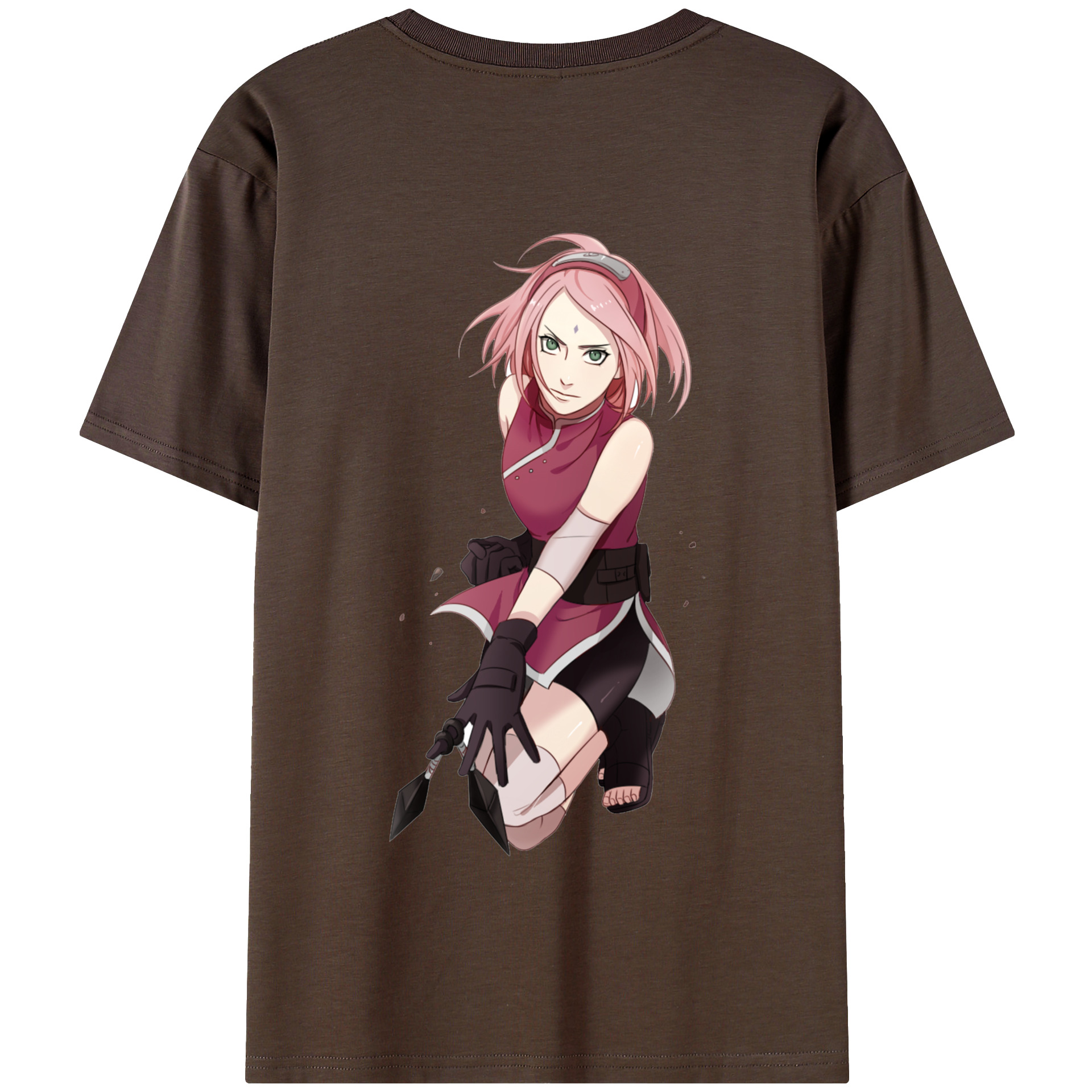 （画像用） NARUTO -ナルト- 春野サクラ Haruno Sakura 綿100％半袖Tシャツ（背面プリント）