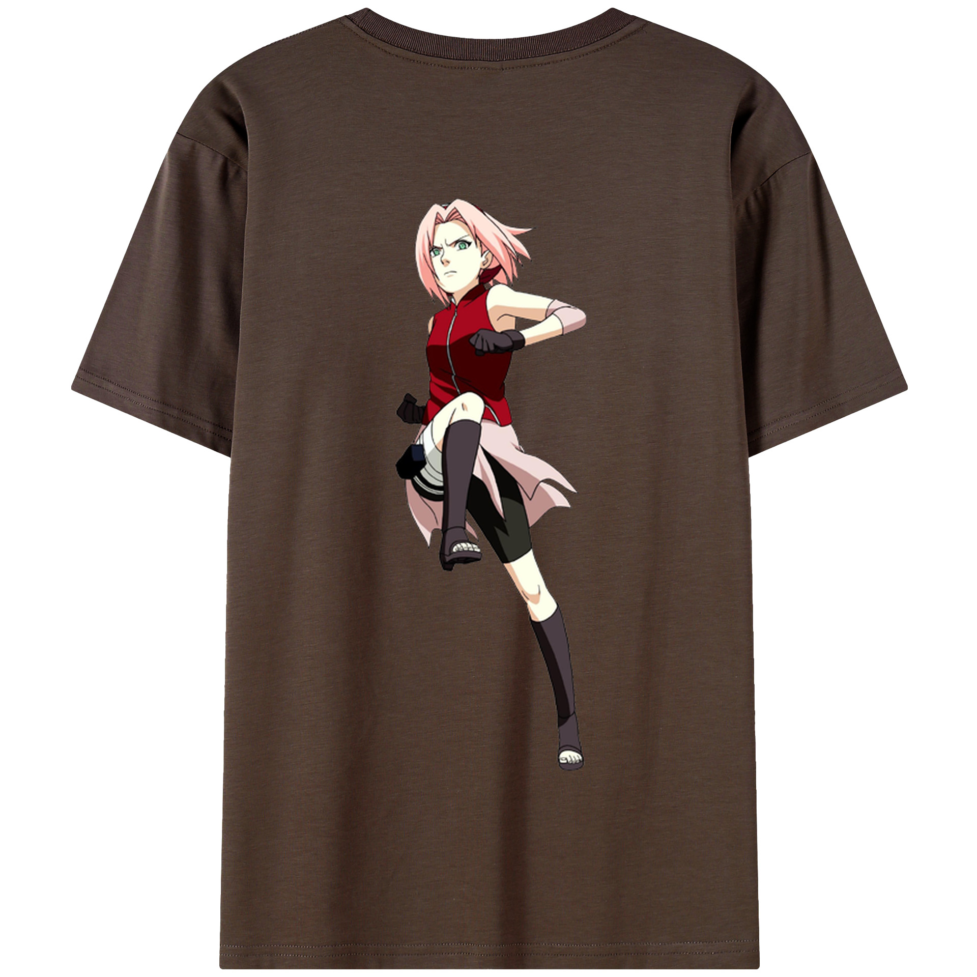 （画像用） NARUTO -ナルト- 春野サクラ Haruno Sakura 綿100％半袖Tシャツ（背面プリント）