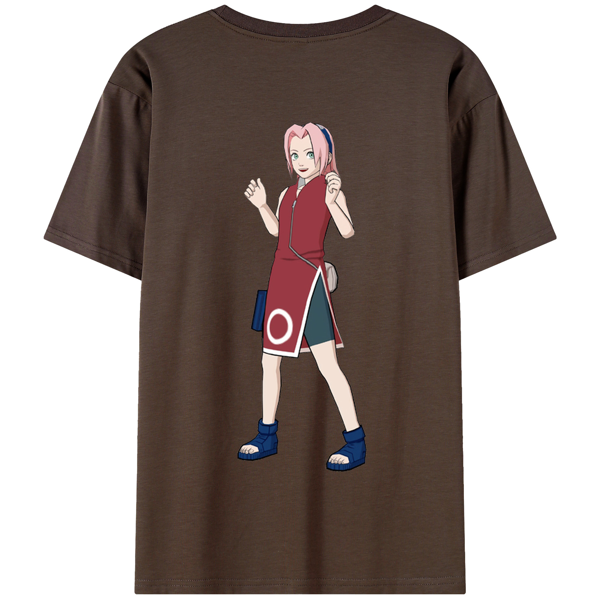 （画像用） NARUTO -ナルト- 春野サクラ Haruno Sakura 綿100％半袖Tシャツ（背面プリント）
