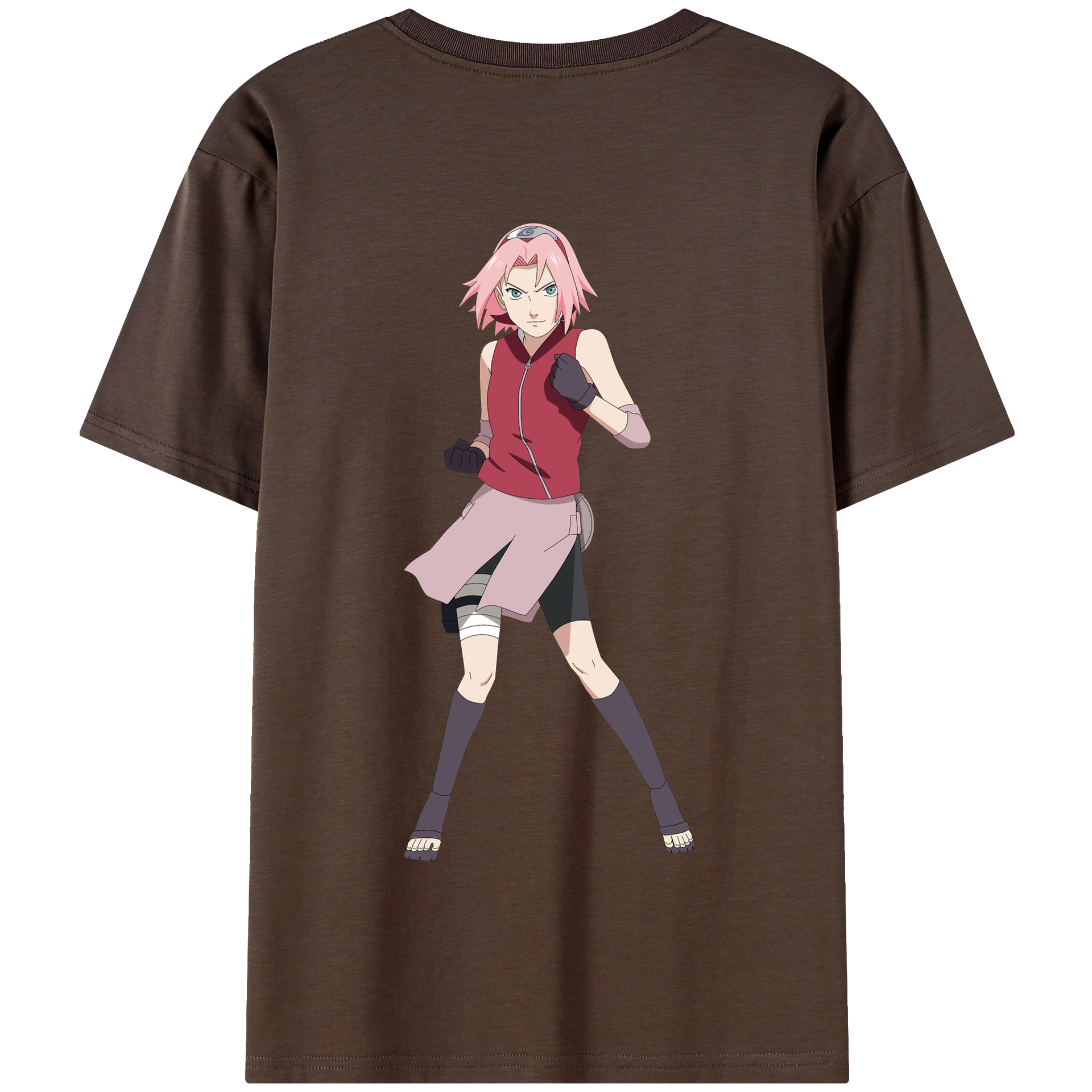 （画像用） NARUTO -ナルト- 春野サクラ Haruno Sakura 綿100％半袖Tシャツ（背面プリント）