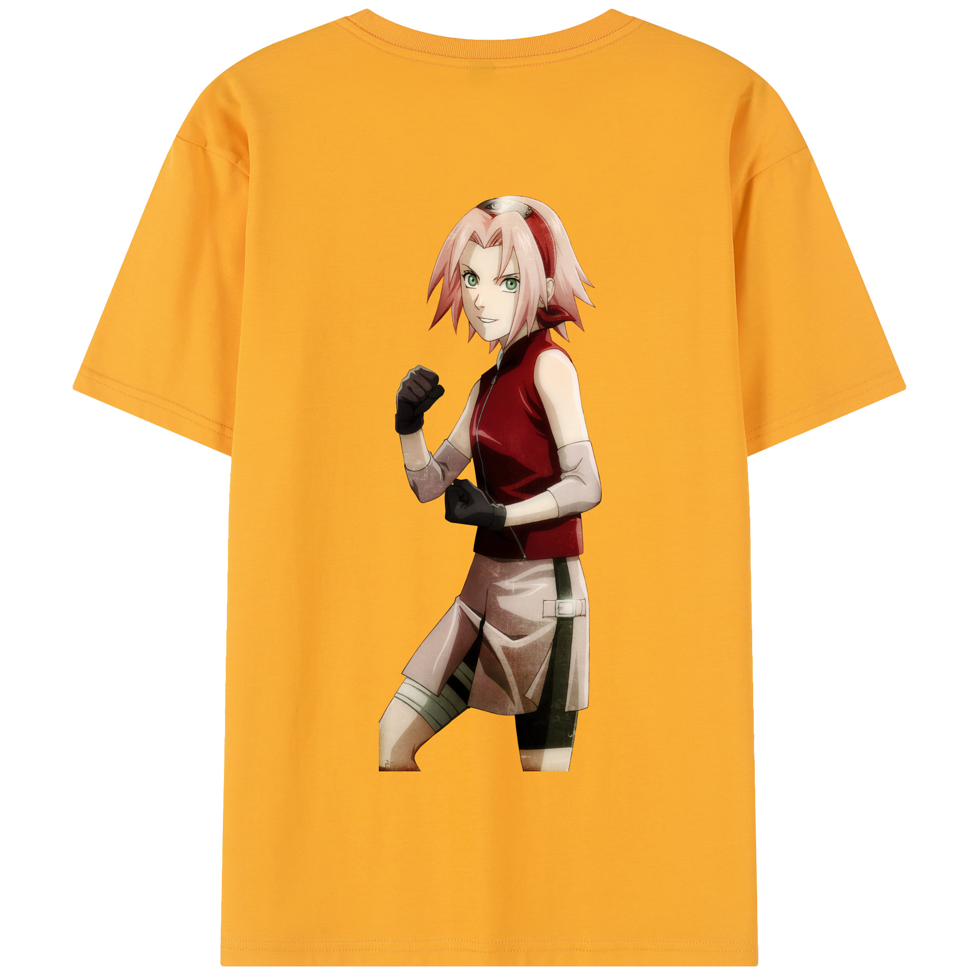 （画像用） NARUTO -ナルト- 春野サクラ Haruno Sakura 綿100％半袖Tシャツ（背面プリント）