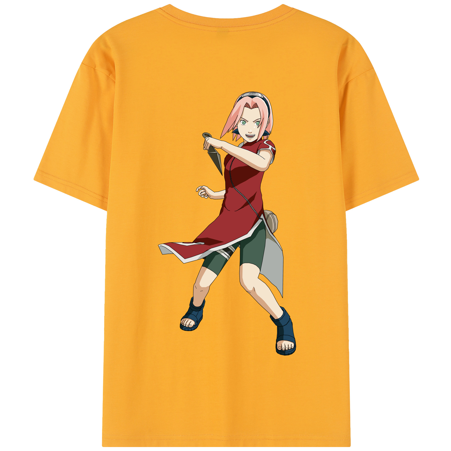 （画像用） NARUTO -ナルト- 春野サクラ Haruno Sakura 綿100％半袖Tシャツ（背面プリント）