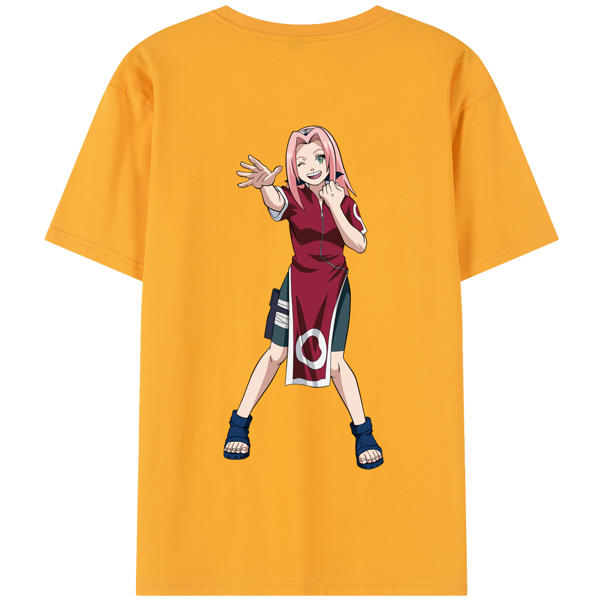 （画像用） NARUTO -ナルト- 春野サクラ Haruno Sakura 綿100％半袖Tシャツ（背面プリント）