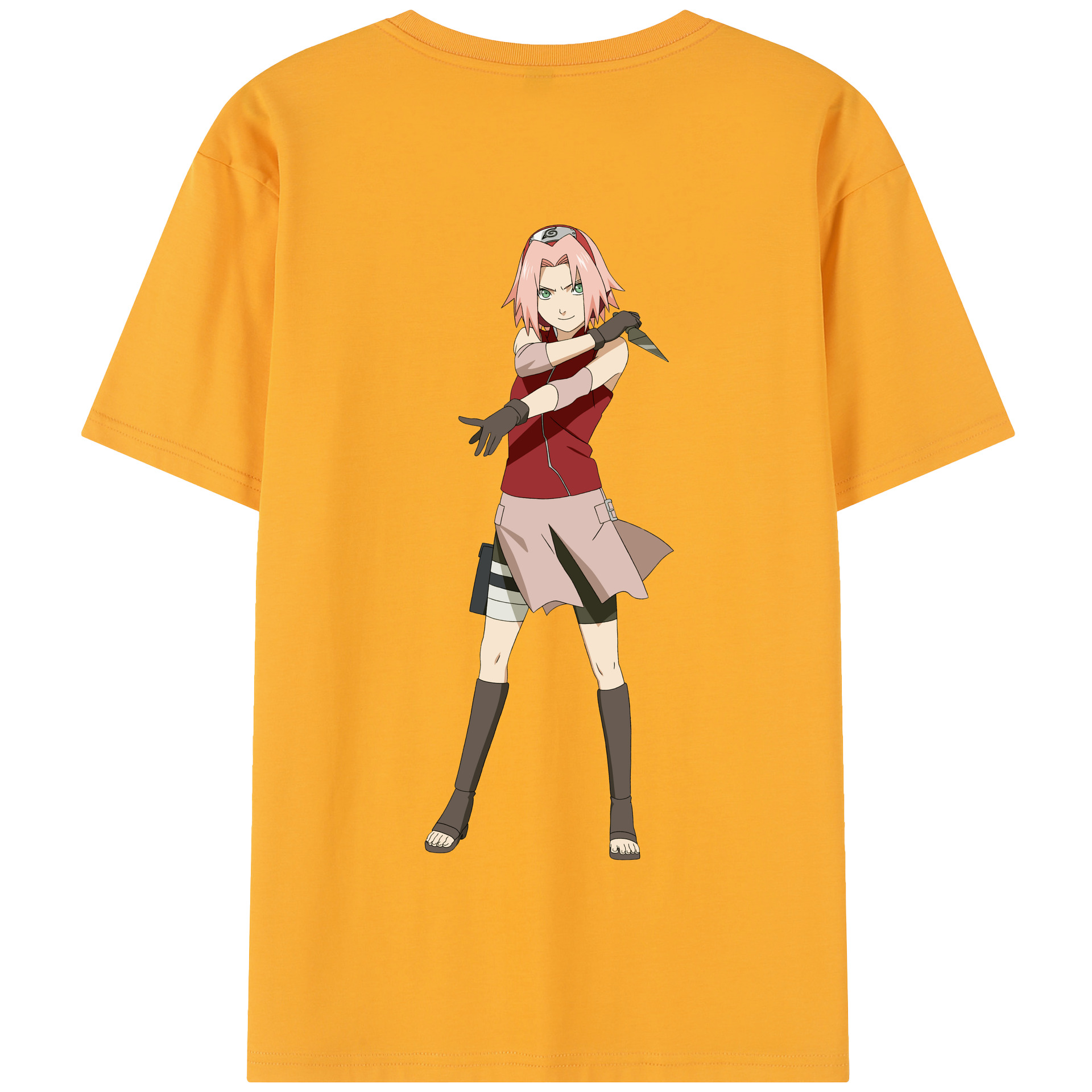 （画像用） NARUTO -ナルト- 春野サクラ Haruno Sakura 綿100％半袖Tシャツ（背面プリント）