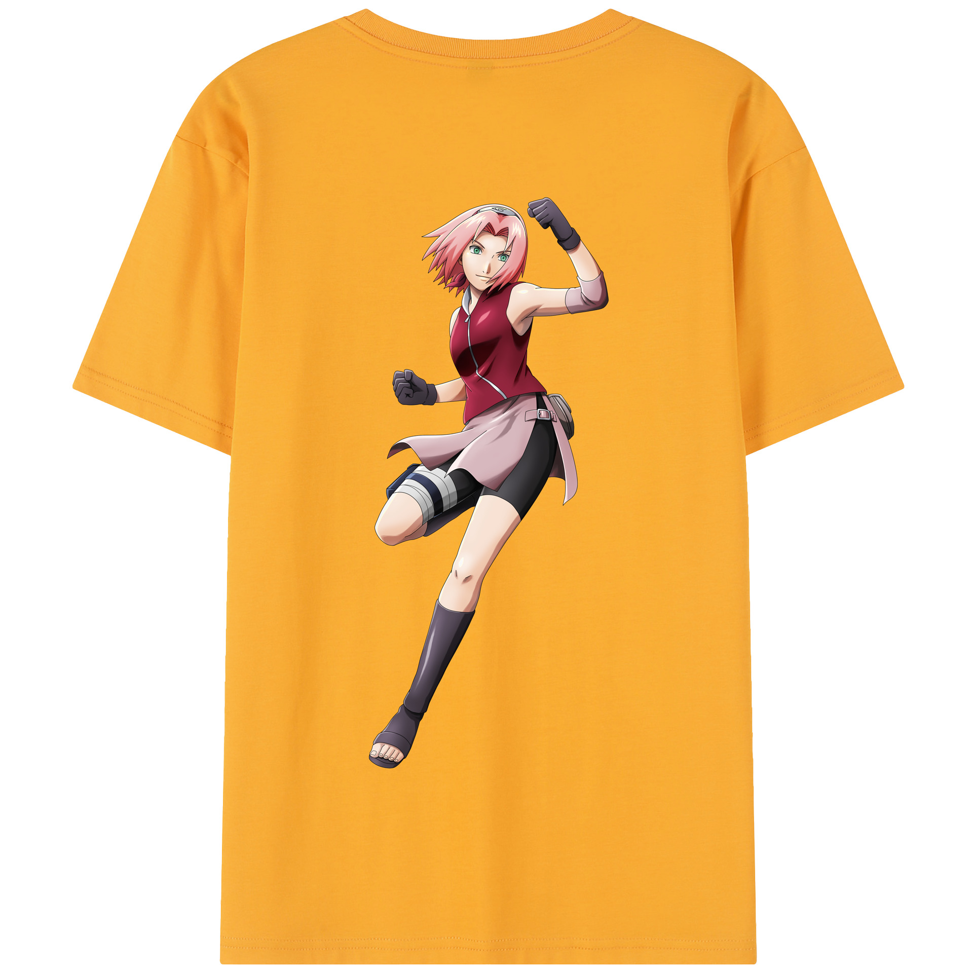 （画像用） NARUTO -ナルト- 春野サクラ Haruno Sakura 綿100％半袖Tシャツ（背面プリント）