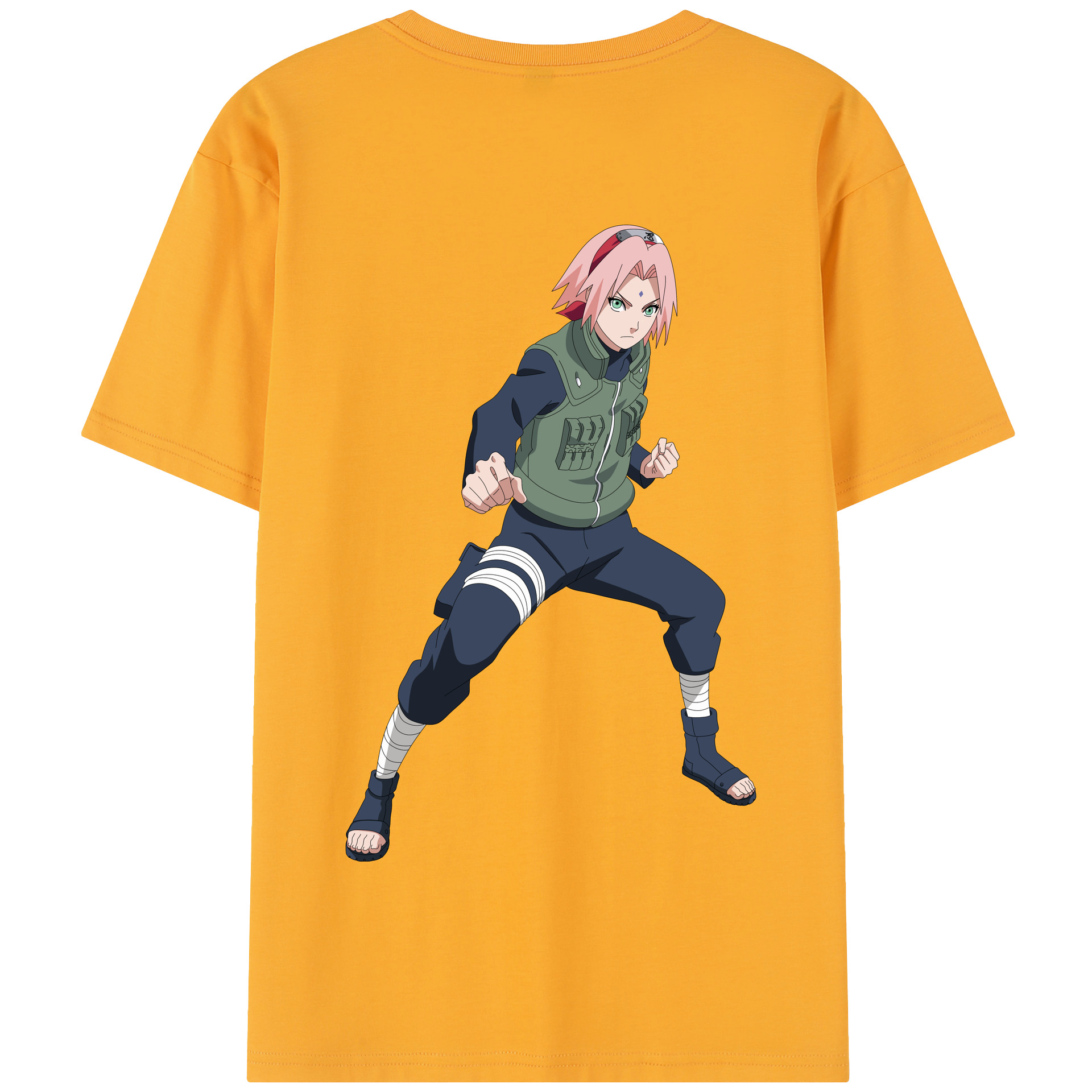 （画像用） NARUTO -ナルト- 春野サクラ Haruno Sakura 綿100％半袖Tシャツ（背面プリント）
