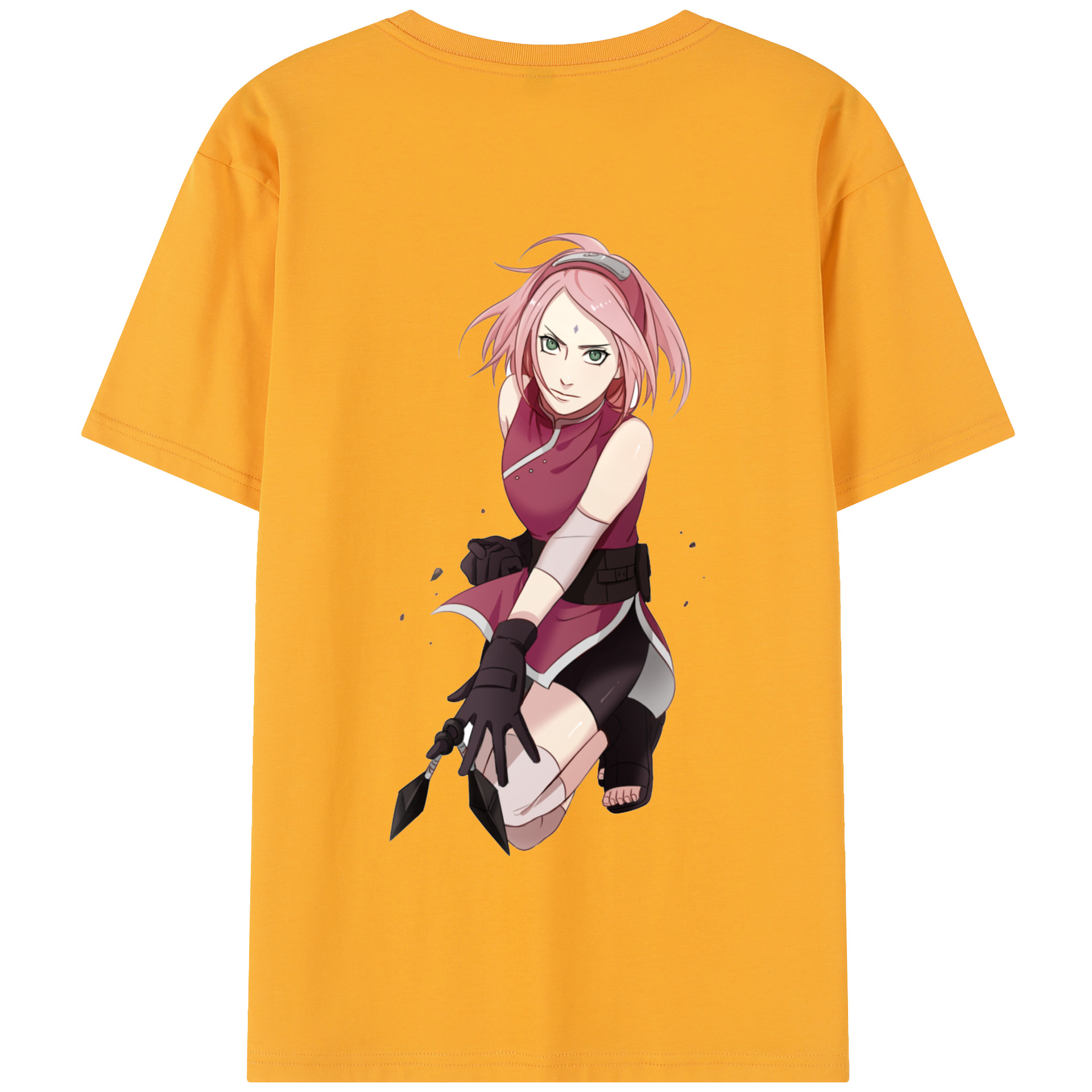 （画像用） NARUTO -ナルト- 春野サクラ Haruno Sakura 綿100％半袖Tシャツ（背面プリント）