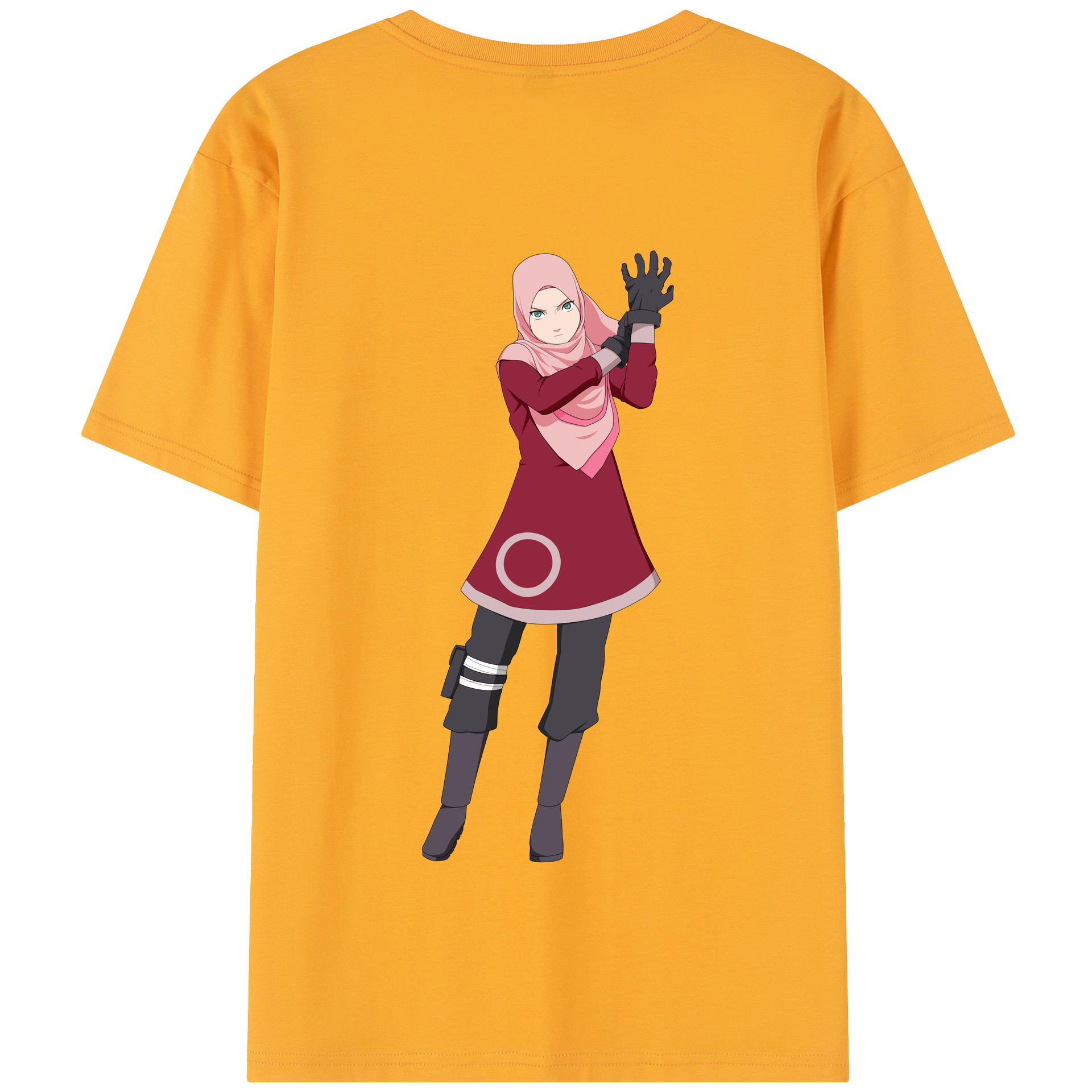 （画像用） NARUTO -ナルト- 春野サクラ Haruno Sakura 綿100％半袖Tシャツ（背面プリント）