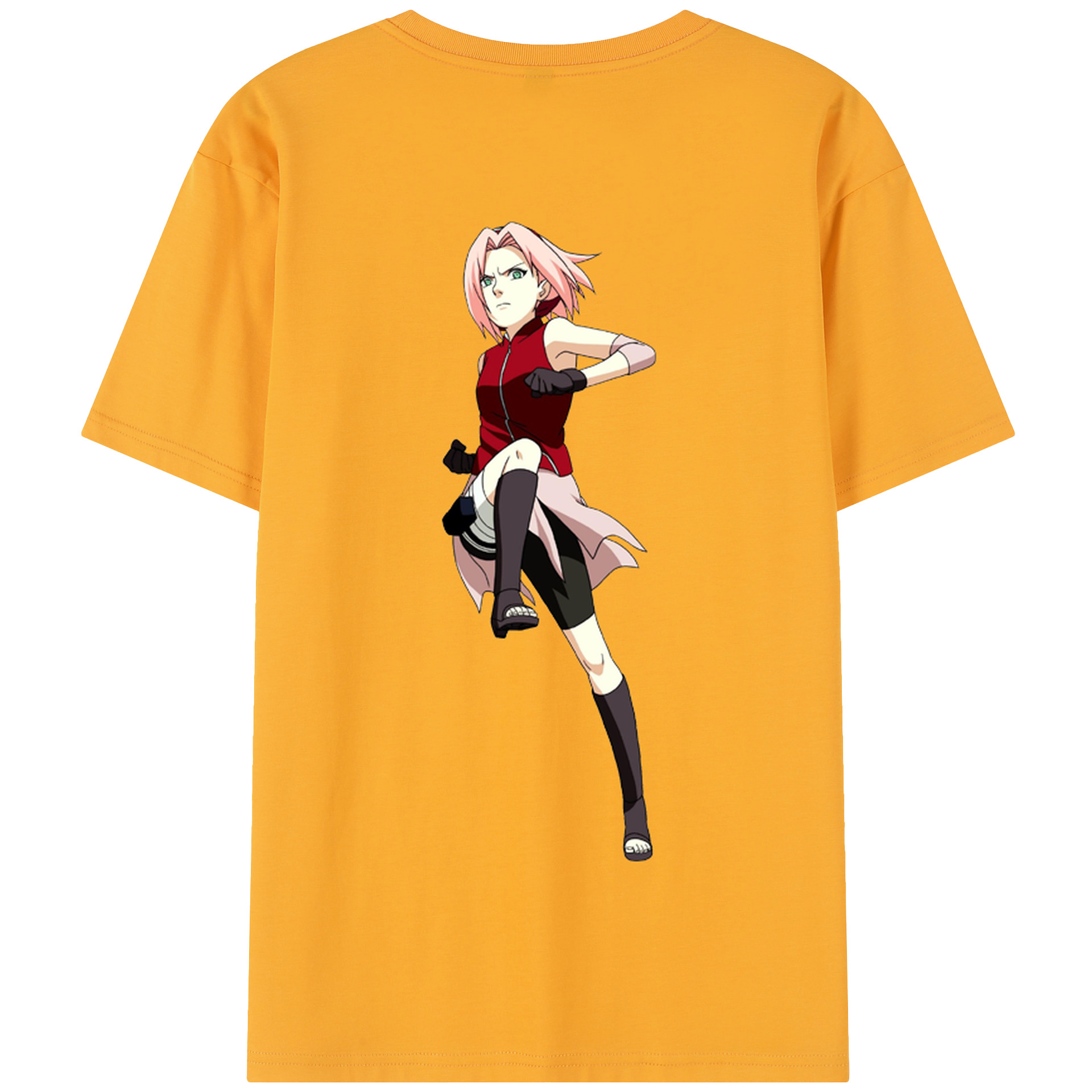 （画像用） NARUTO -ナルト- 春野サクラ Haruno Sakura 綿100％半袖Tシャツ（背面プリント）
