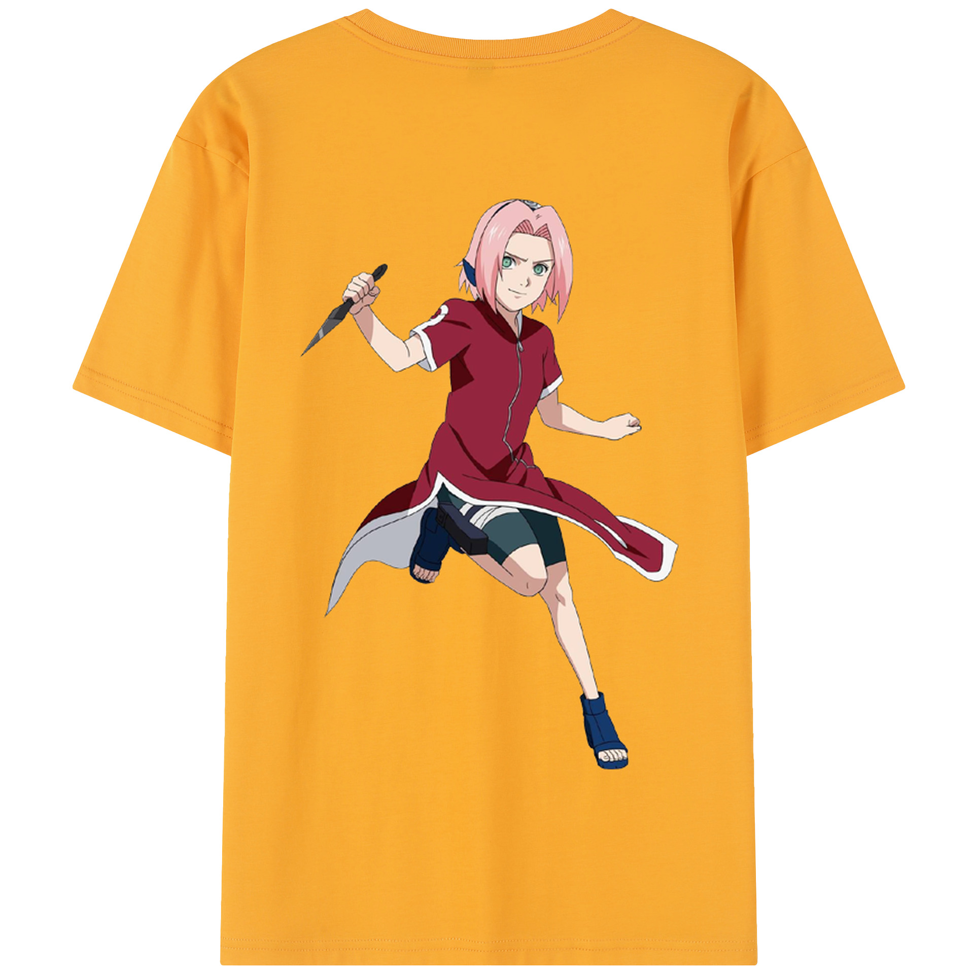 （画像用） NARUTO -ナルト- 春野サクラ Haruno Sakura 綿100％半袖Tシャツ（背面プリント）