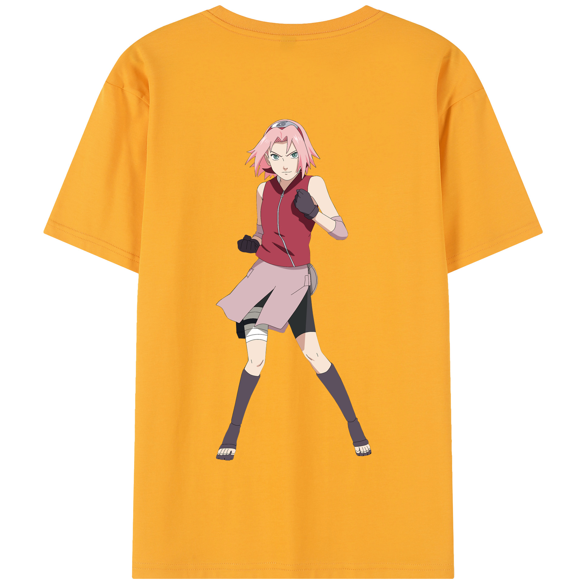 （画像用） NARUTO -ナルト- 春野サクラ Haruno Sakura 綿100％半袖Tシャツ（背面プリント）