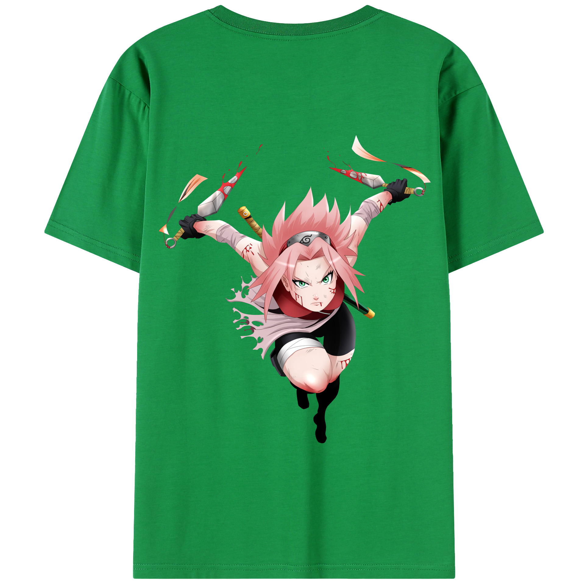 （画像用） NARUTO -ナルト- 春野サクラ Haruno Sakura 綿100％半袖Tシャツ（背面プリント）