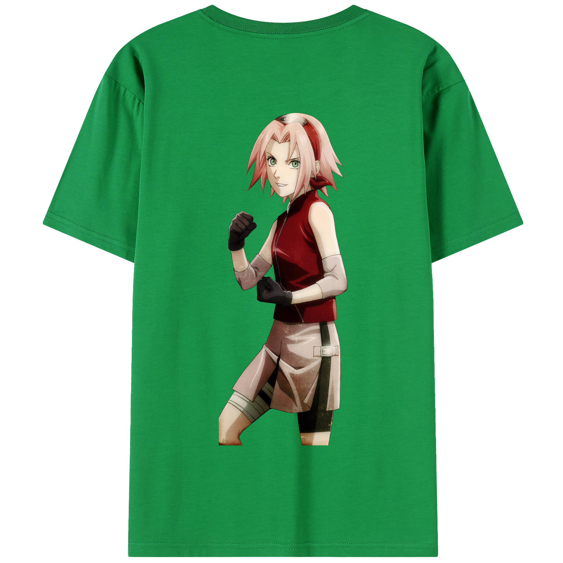 （画像用） NARUTO -ナルト- 春野サクラ Haruno Sakura 綿100％半袖Tシャツ（背面プリント）